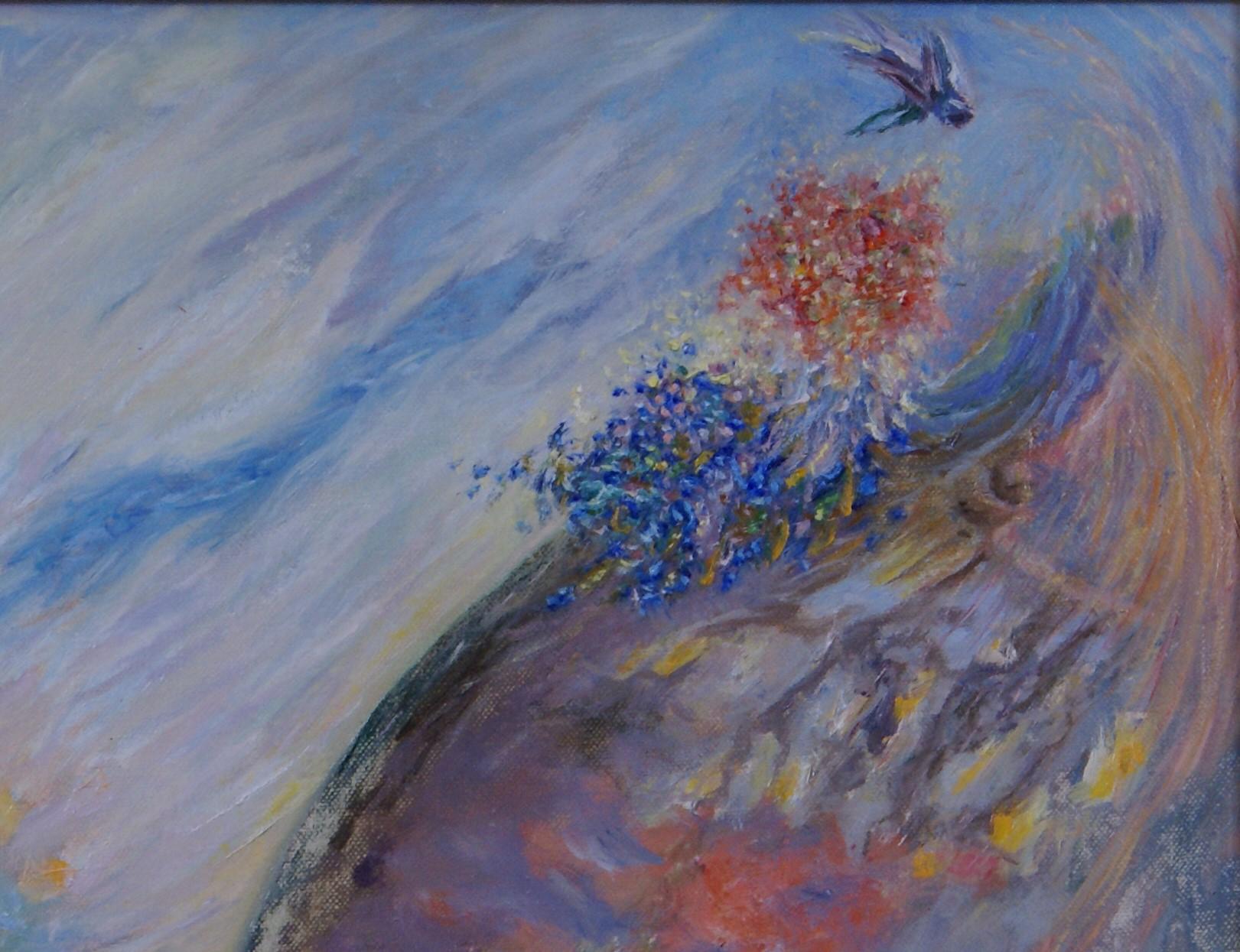 {Sea and Flowers} - Impressionist Painting by Freeman Baldridge