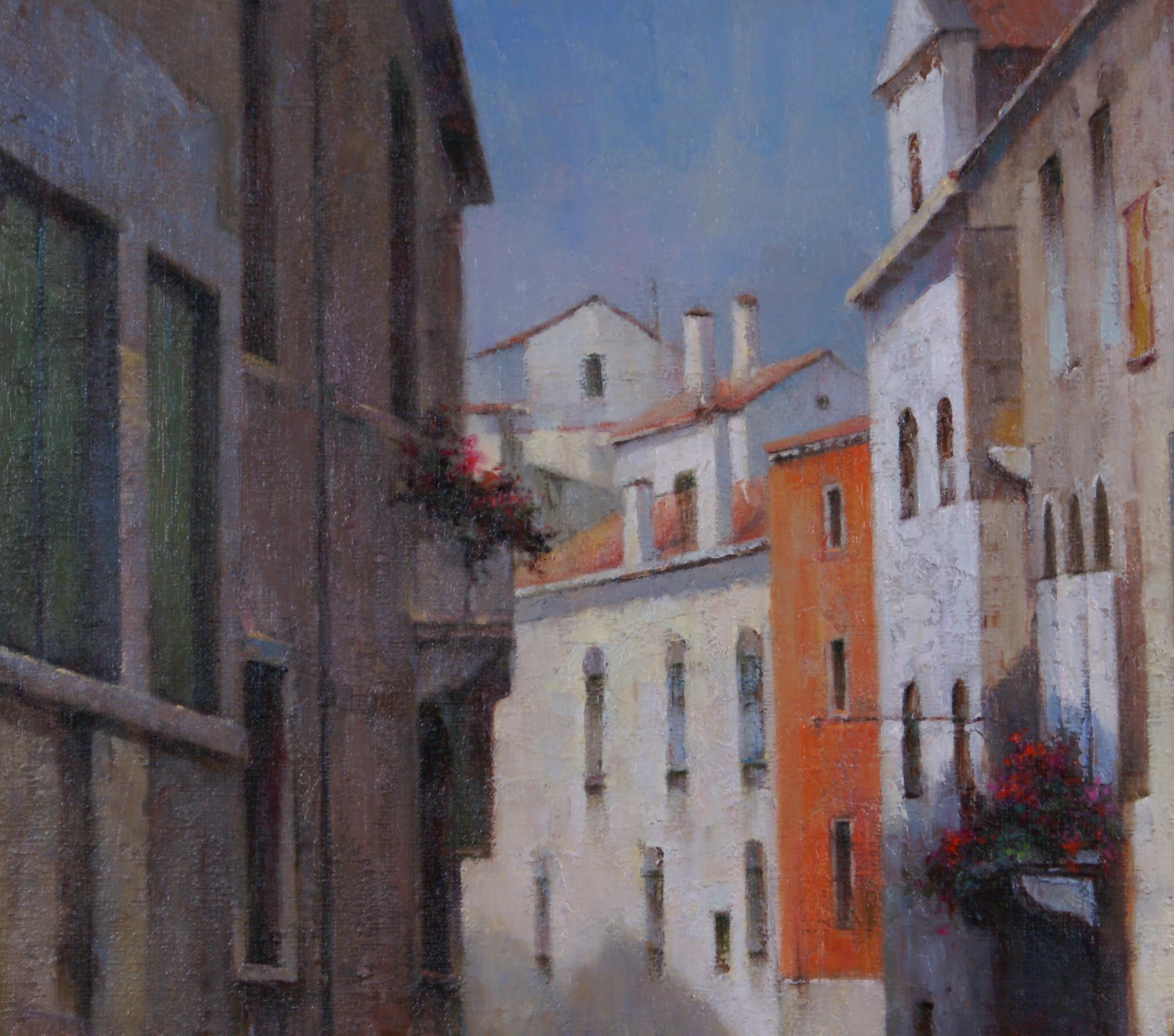 Canal vénitien - Impressionnisme Painting par David Zhao