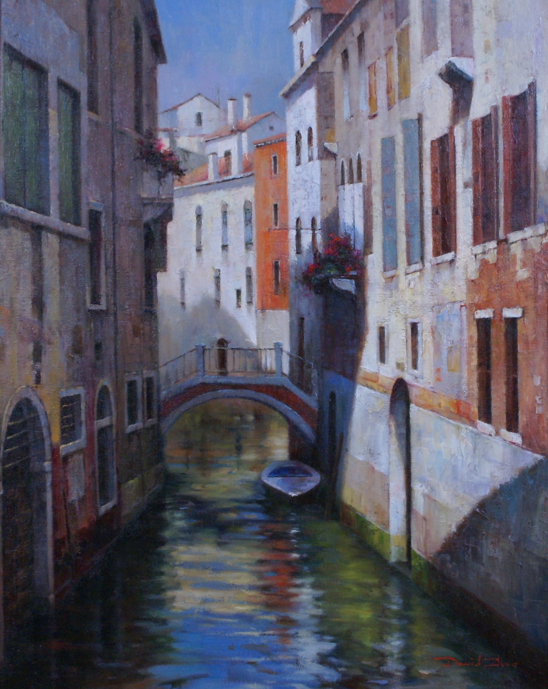 Venetian Canal - Painting by David Zhao
