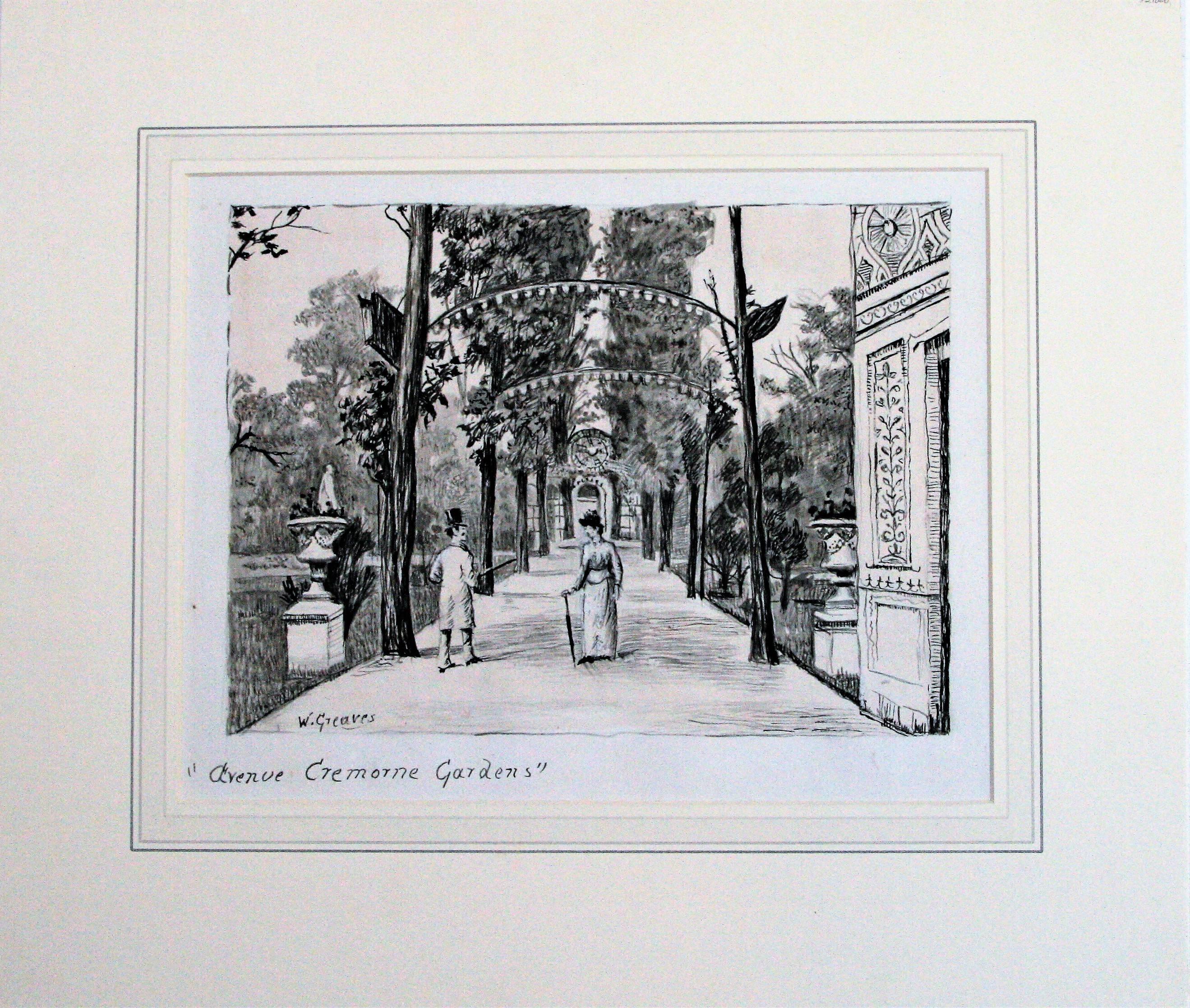 Walter Greaves Portrait - Whistler Wakling on 'The Avenue', Cremorne Gardens, London.