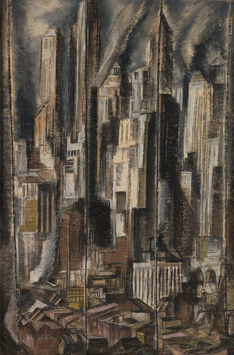 Skyscrapers. - Art by Howard Norton Cook