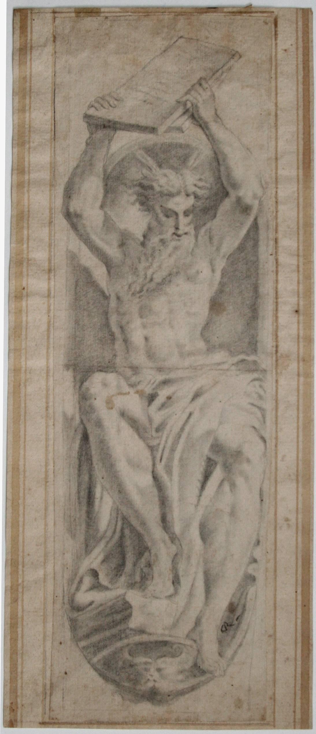 Moïse brisant la tablette de la loi (d'après Parmigianino. 1503-1540) - Maîtres anciens Art par Daniel Ramée