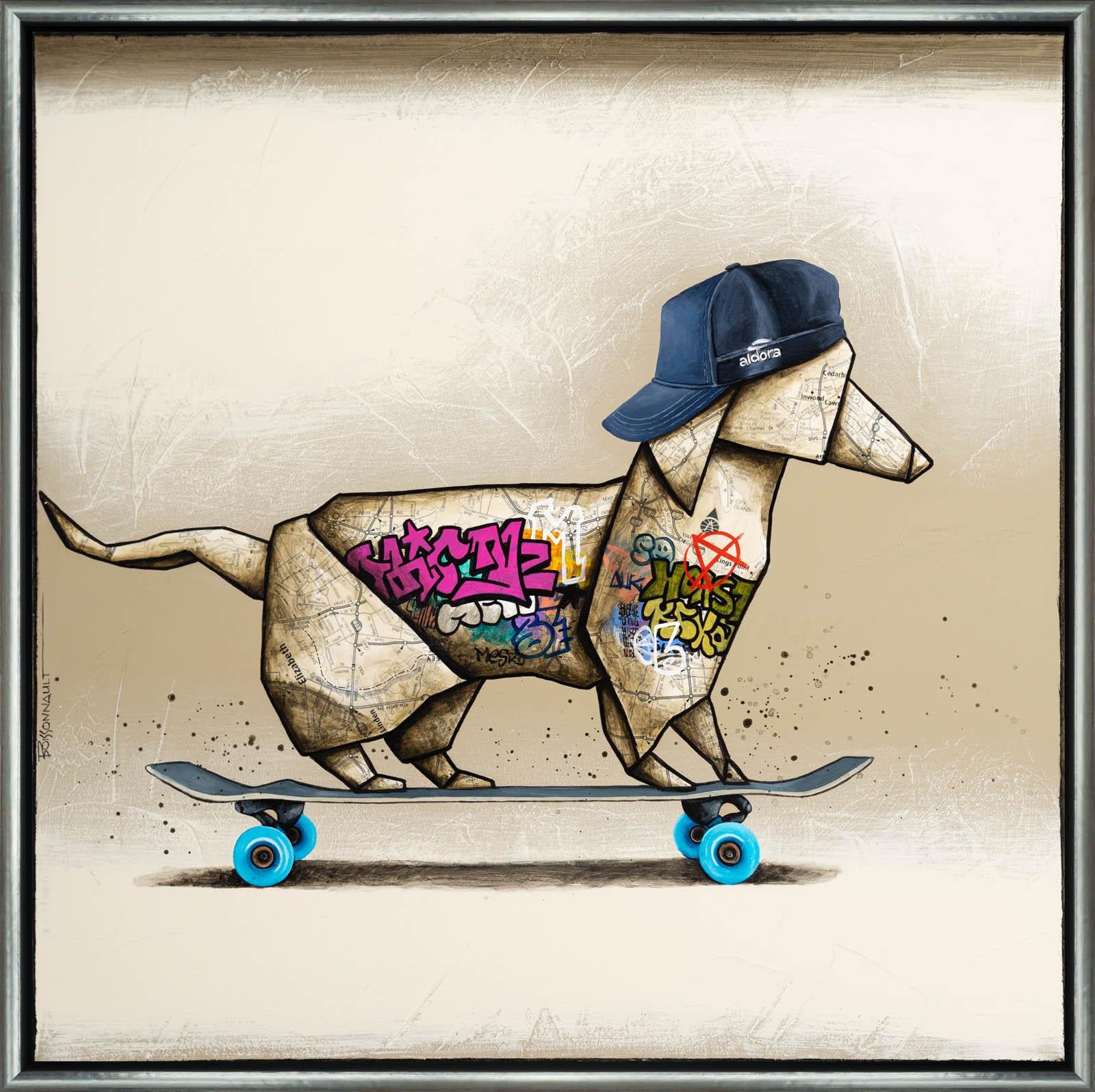 Skateboard - Mixed Media Art by Nathalie Boissonnault