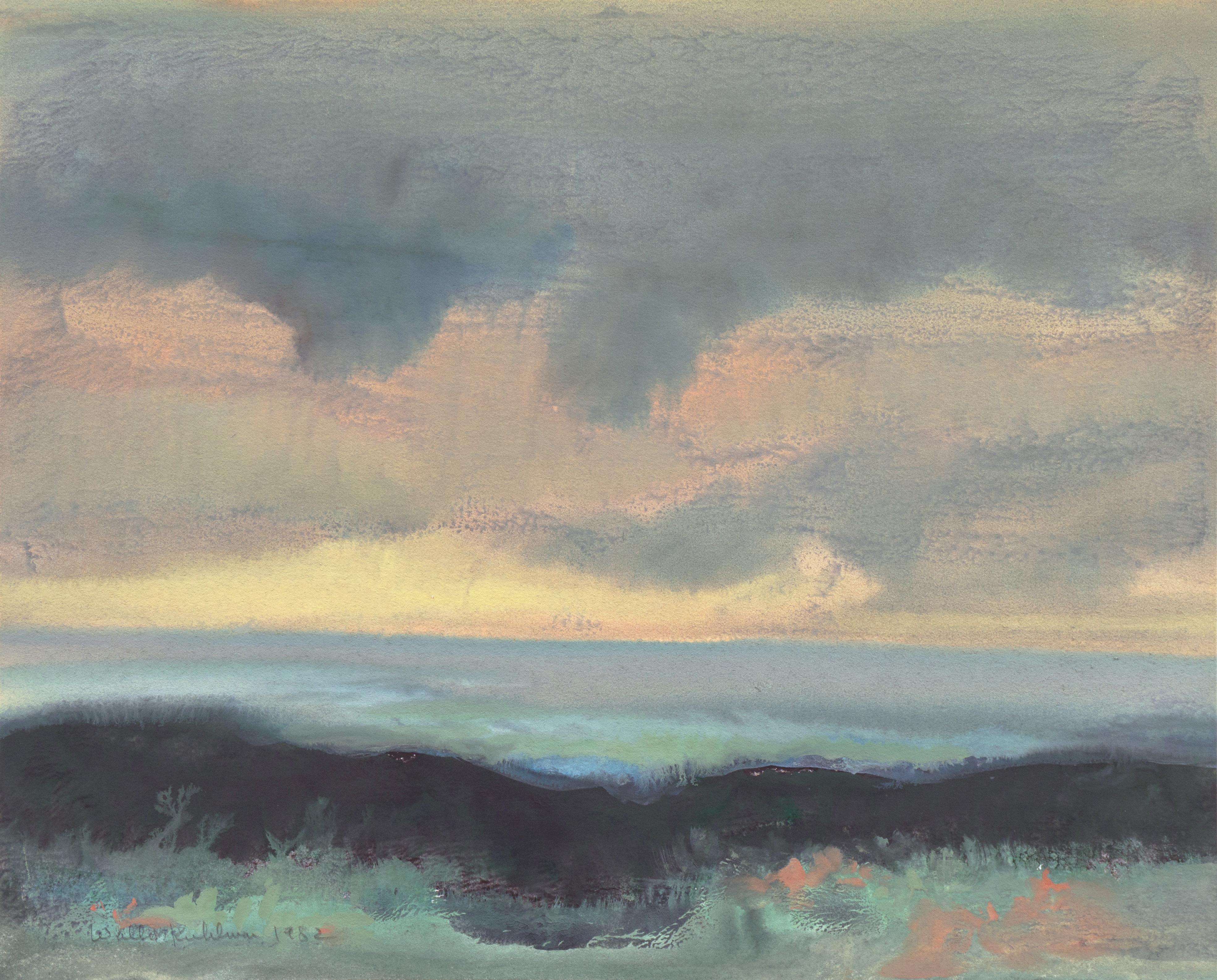 Walter Kuhlman Abstract Drawing - Ocean Landscape  (Small, Abstract Expressionism, Bay Area, San Francisco)