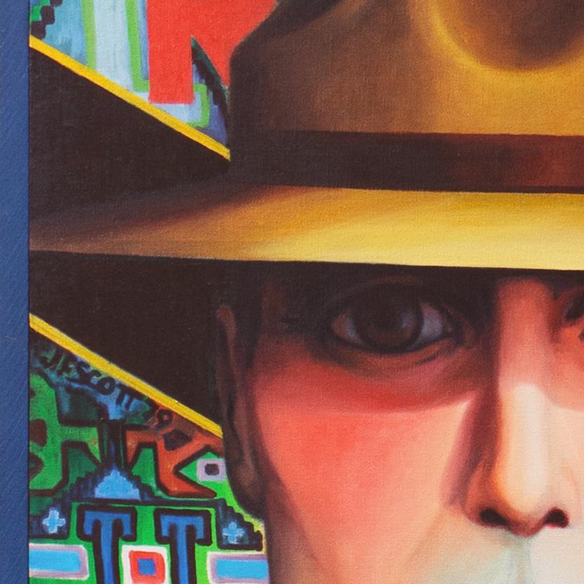 'Red Man/White Man', Large Pop Art Figural, First Nation, Native American, RCMP - Painting by James Scott