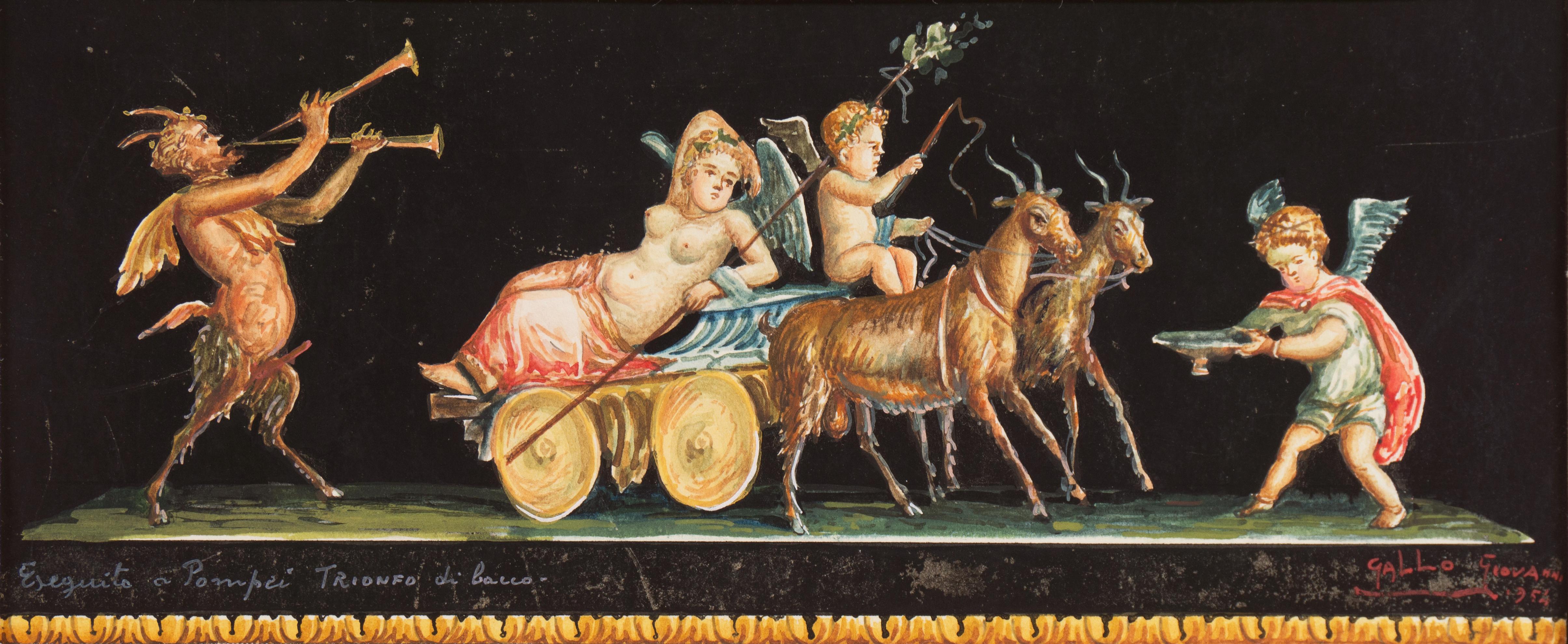 'Bacchanal', Mid-century Pompeii, Roman Mythology, Bacchus, Neo-classical - Art by Giovanni Gallo