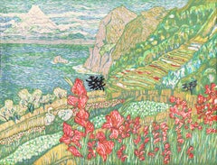 'Flower Beds in Izu with View of Mt. Fuji', Tokyo, Paris Ecole des Beaux Arts