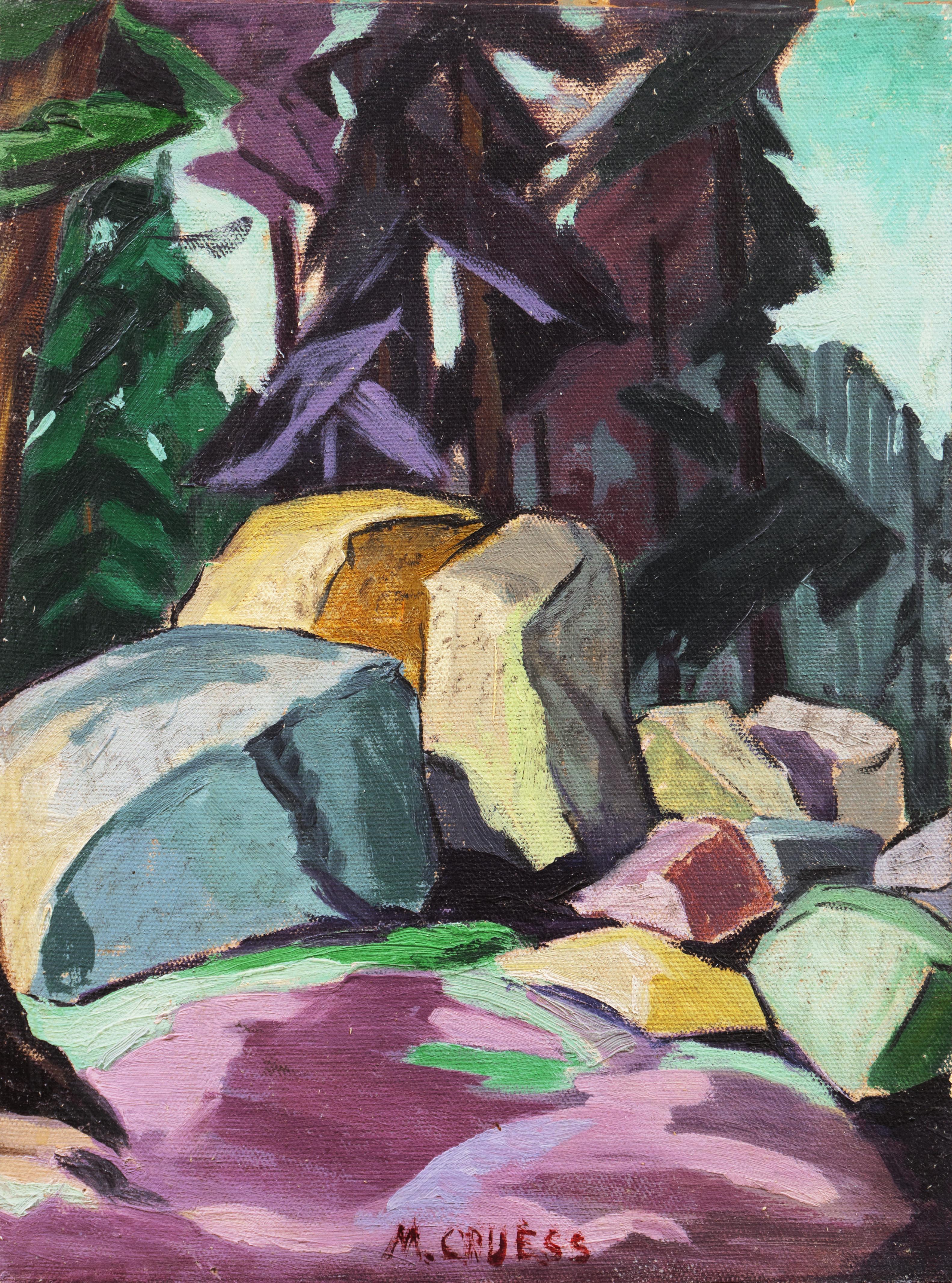 Marie Cruess Landscape Painting - California Landscape, 'Mountain Forest', Woman Artist, SFAA, Oakland Museum