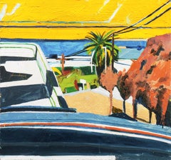 « Ocean View, California », Pasadena Art Institute, Hollywood, huile moderniste urbaine