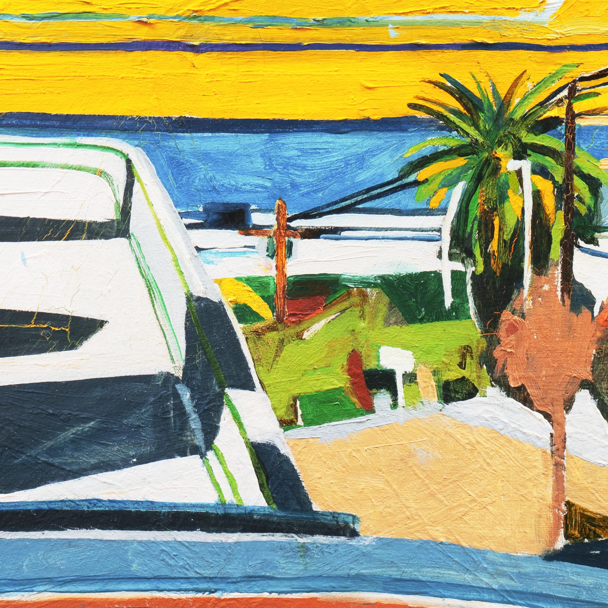 'Ocean View, California', Pasadena Art Institute, Hollywood, Urban Modernist Oil - Post-Modern Painting by Sean Sult