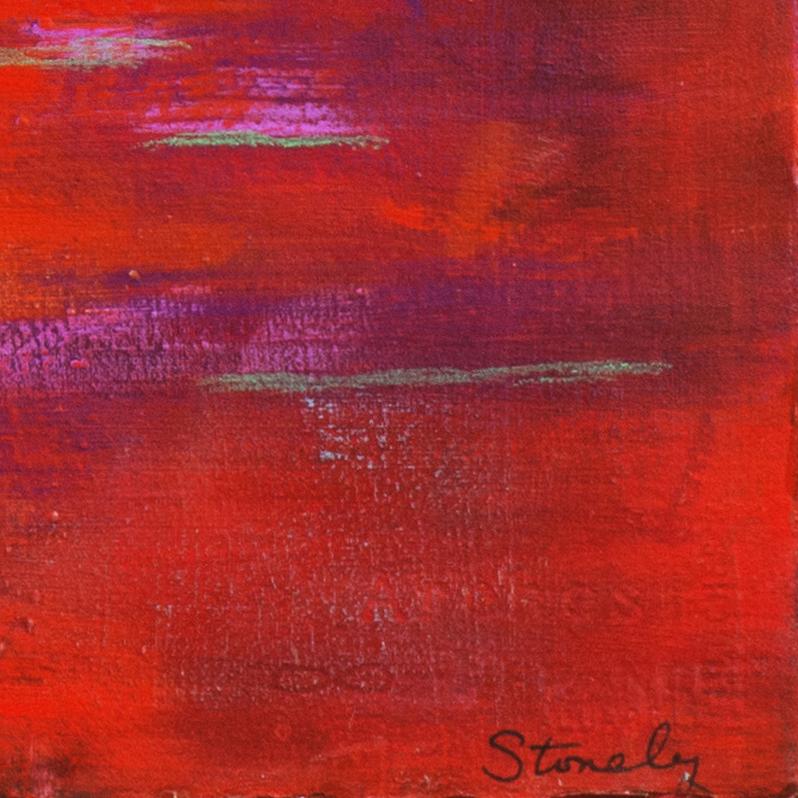Abstracto en Coral y Escarlata