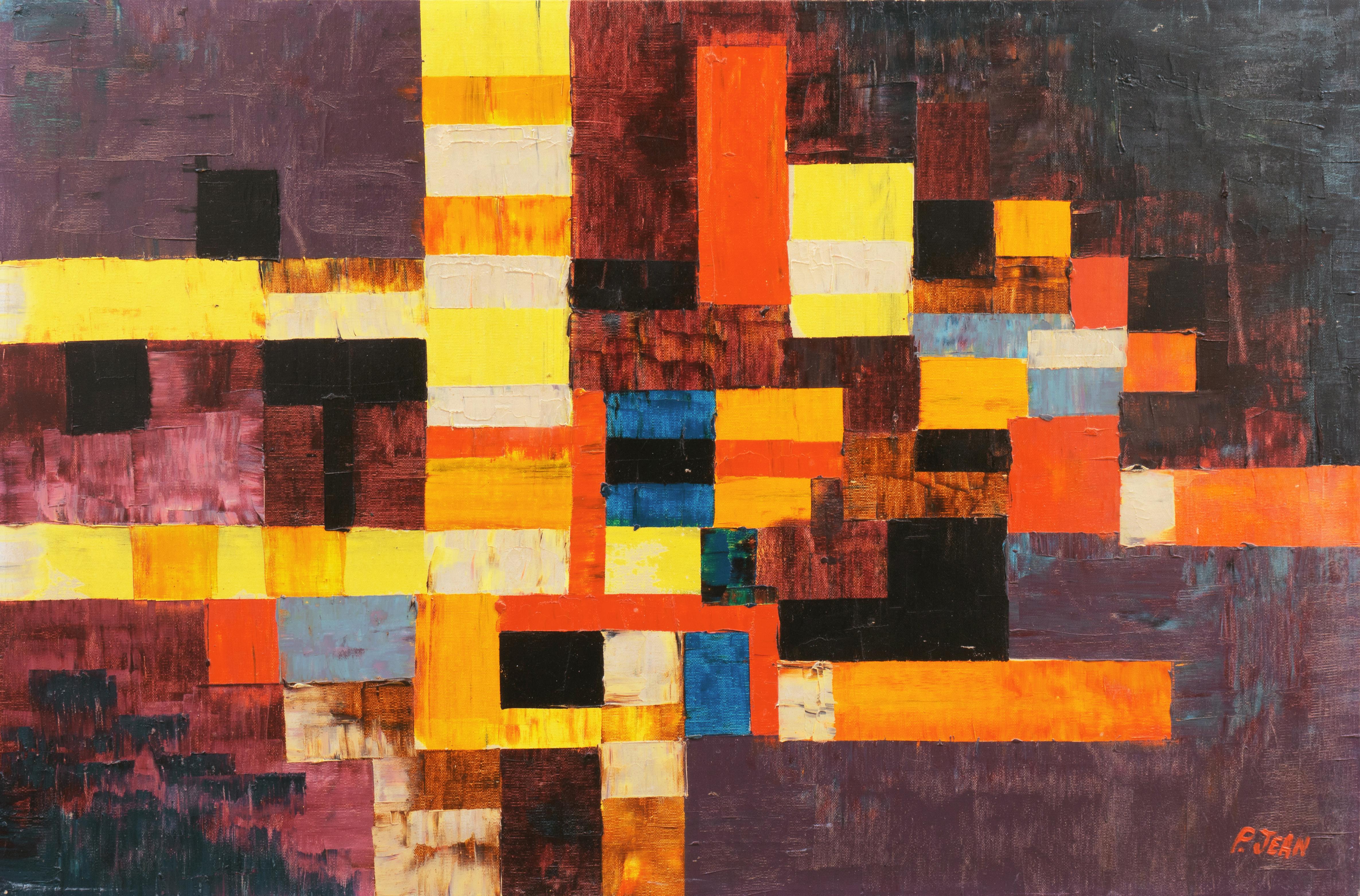 Abstract Painting di P. Jean - Astratto geometrico policromatico