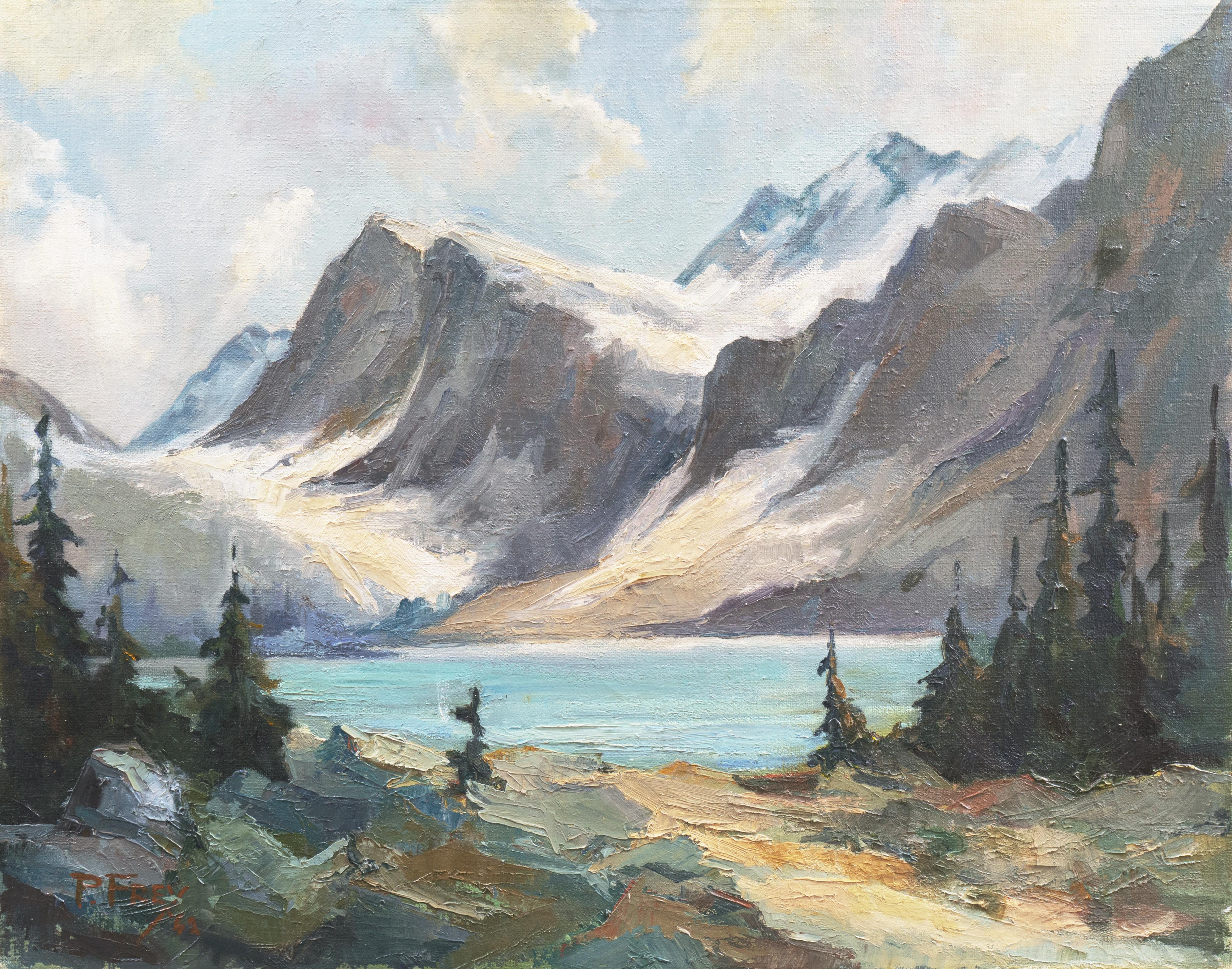 Joseph Paul Frey Landscape Painting - 'High Sierras Lake', California Plein Air Impressionist Oil, AIC, San Francisco