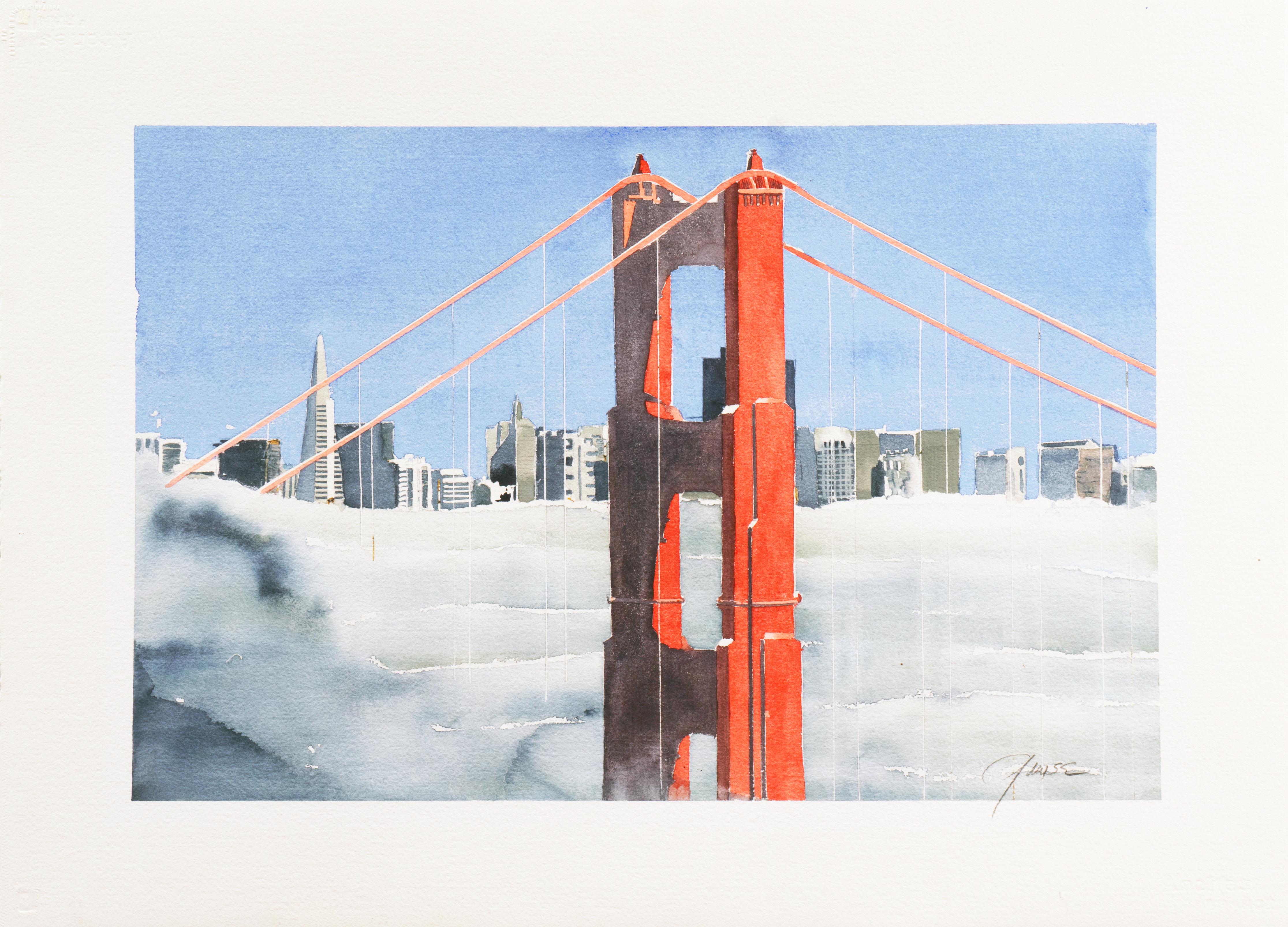 'San Francisco Golden Gate Bridge', California Architecture - Art by G. Wise
