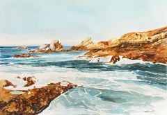 'South Coast', Pacific Seascape Coastal Scene, Washington Book Illustrator