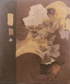 'Astratto in ocra e umido', artista donna californiana, Palo Alto, San Jose