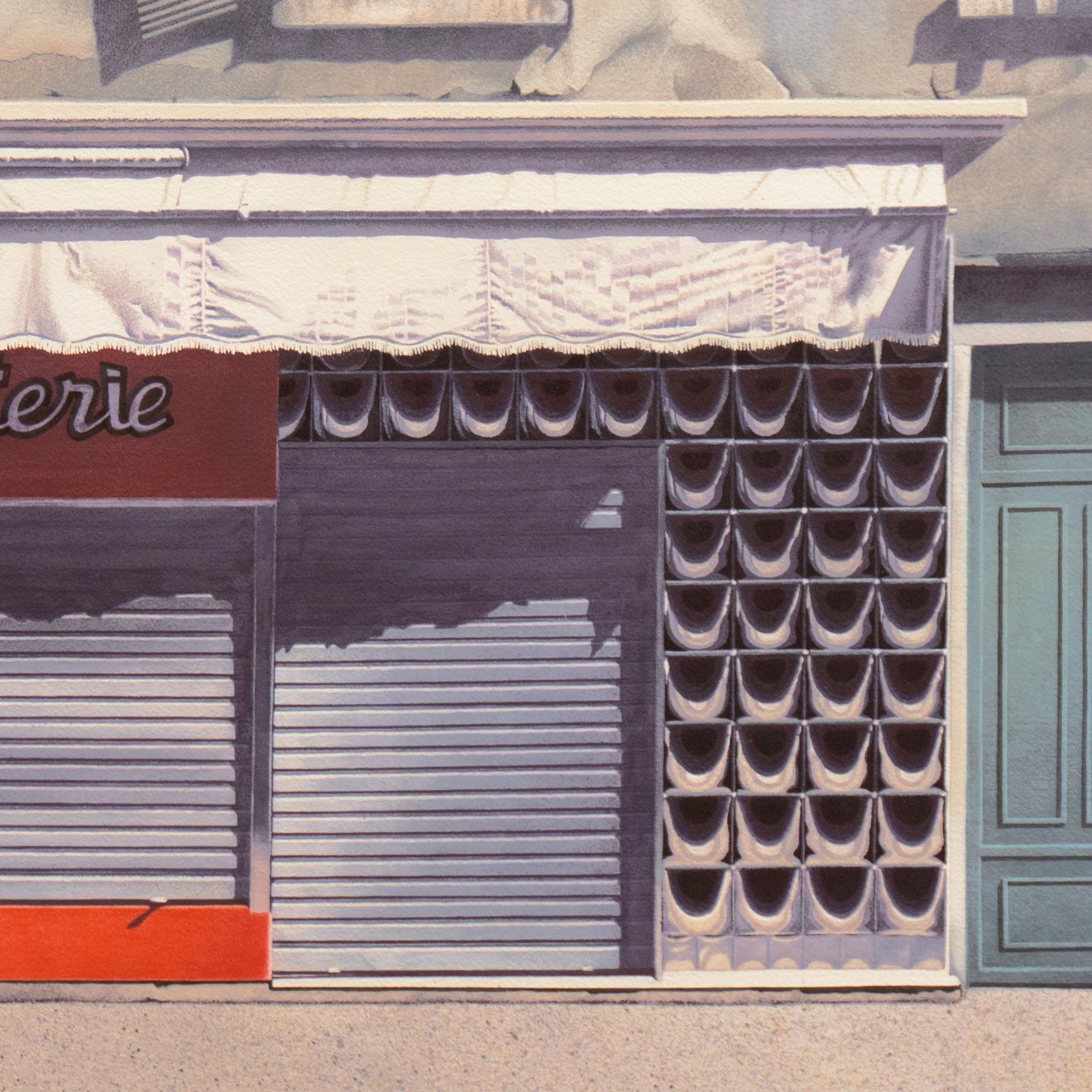 „Bijouterie, Tulle, Frankreich“, Französisches Dorf, Boise, National Watercolor Society im Angebot 1