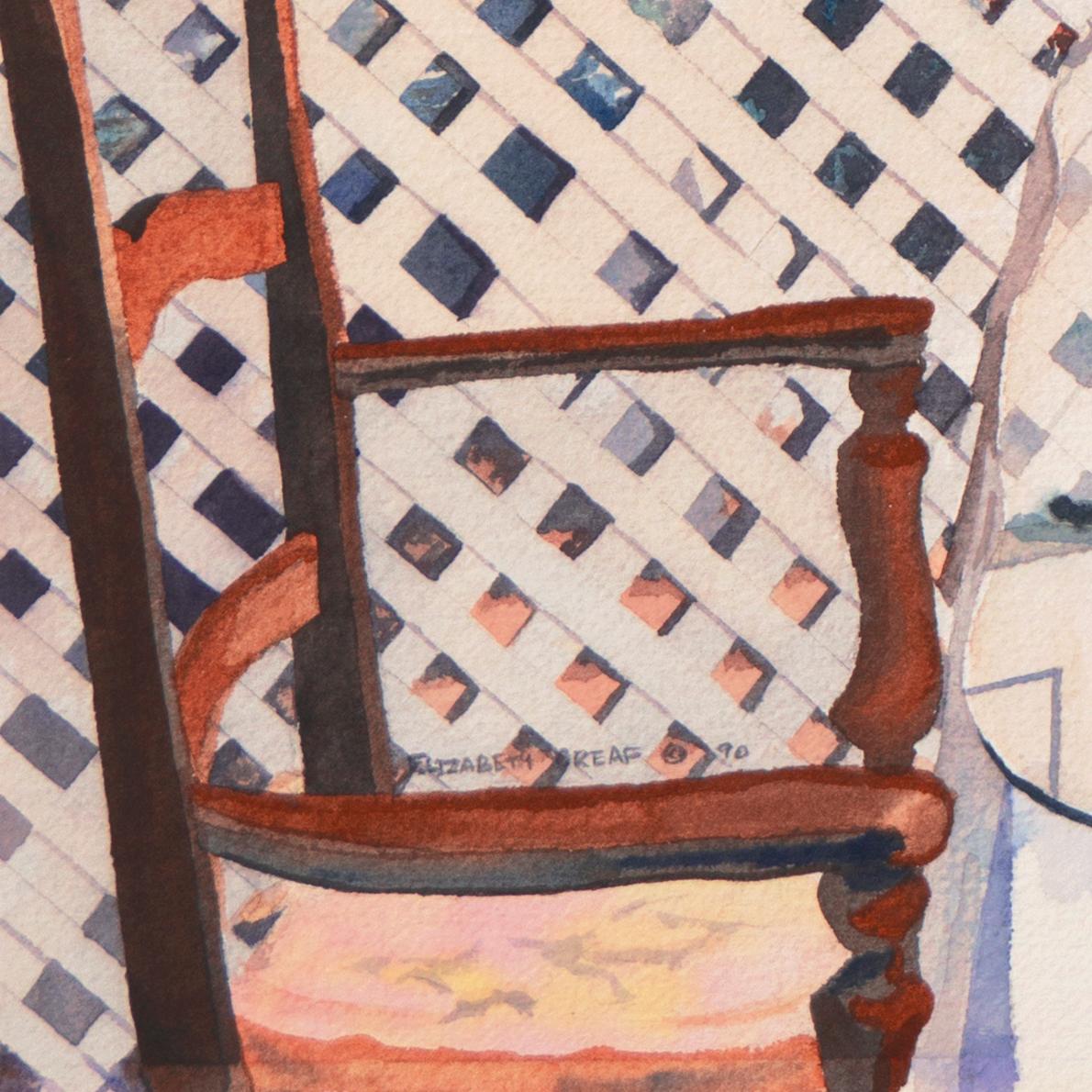 „Patio“, San Francisco Academy of Art, Williamsburg, Virginia, Long Island, NY (Beige), Still-Life, von Elizabeth Greaf