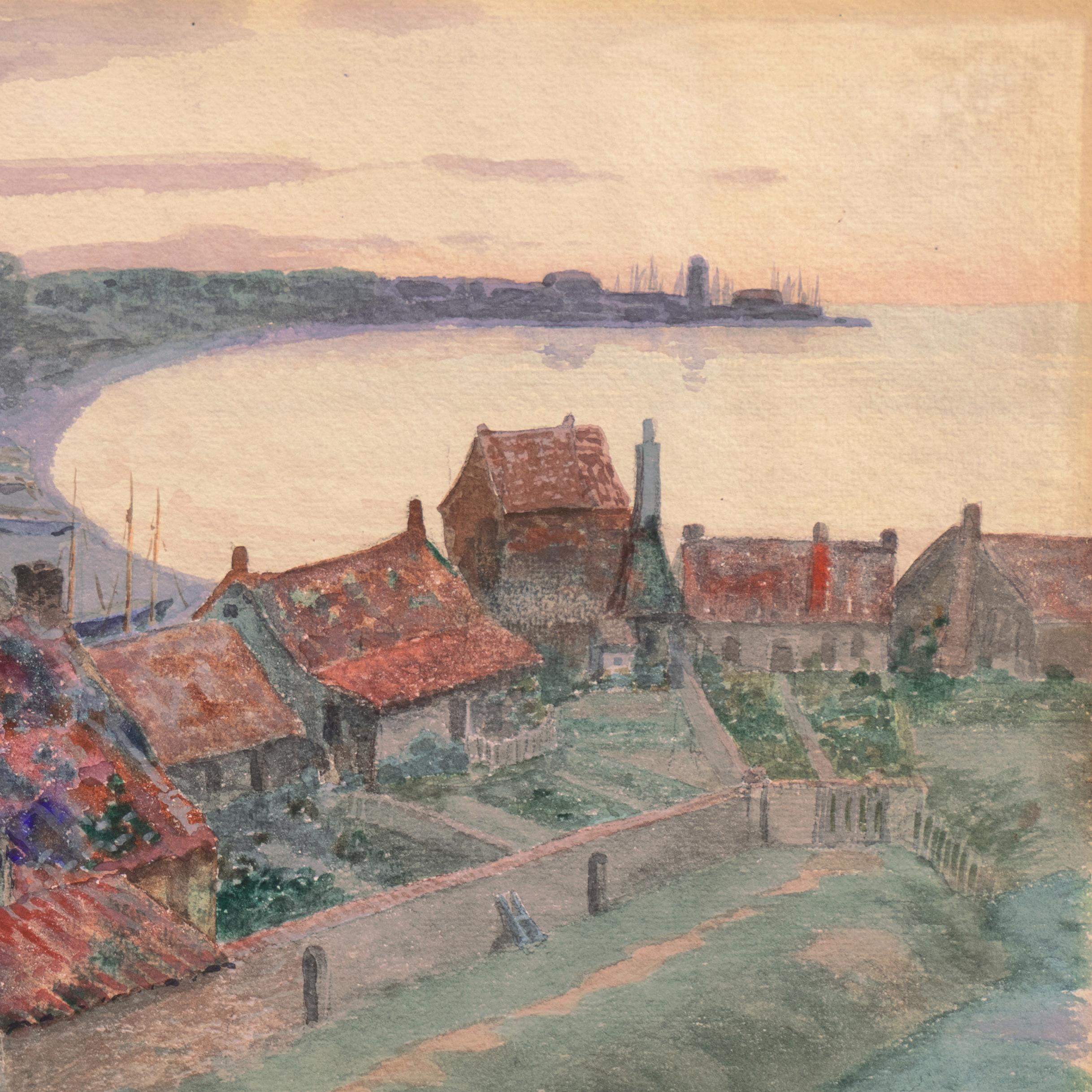 „Coastal Sunset“, kalifornischer Impressionist, USC, LACMA, AIC, Acadmie Julian (Braun), Landscape Art, von William Lees Judson