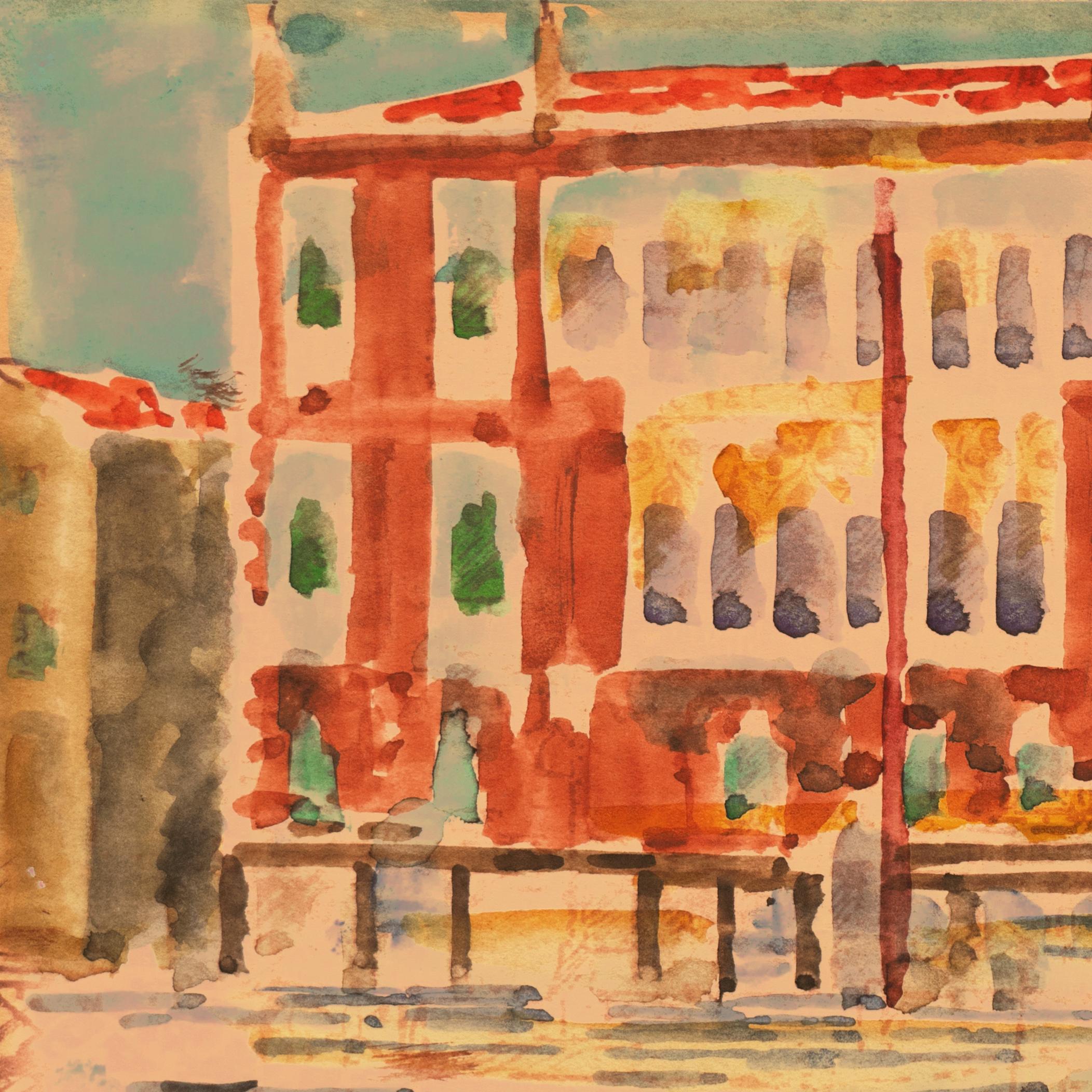 Il Palazzo Ducale di Venezia - Landscape Art Marrone di Viva Flower Tapie