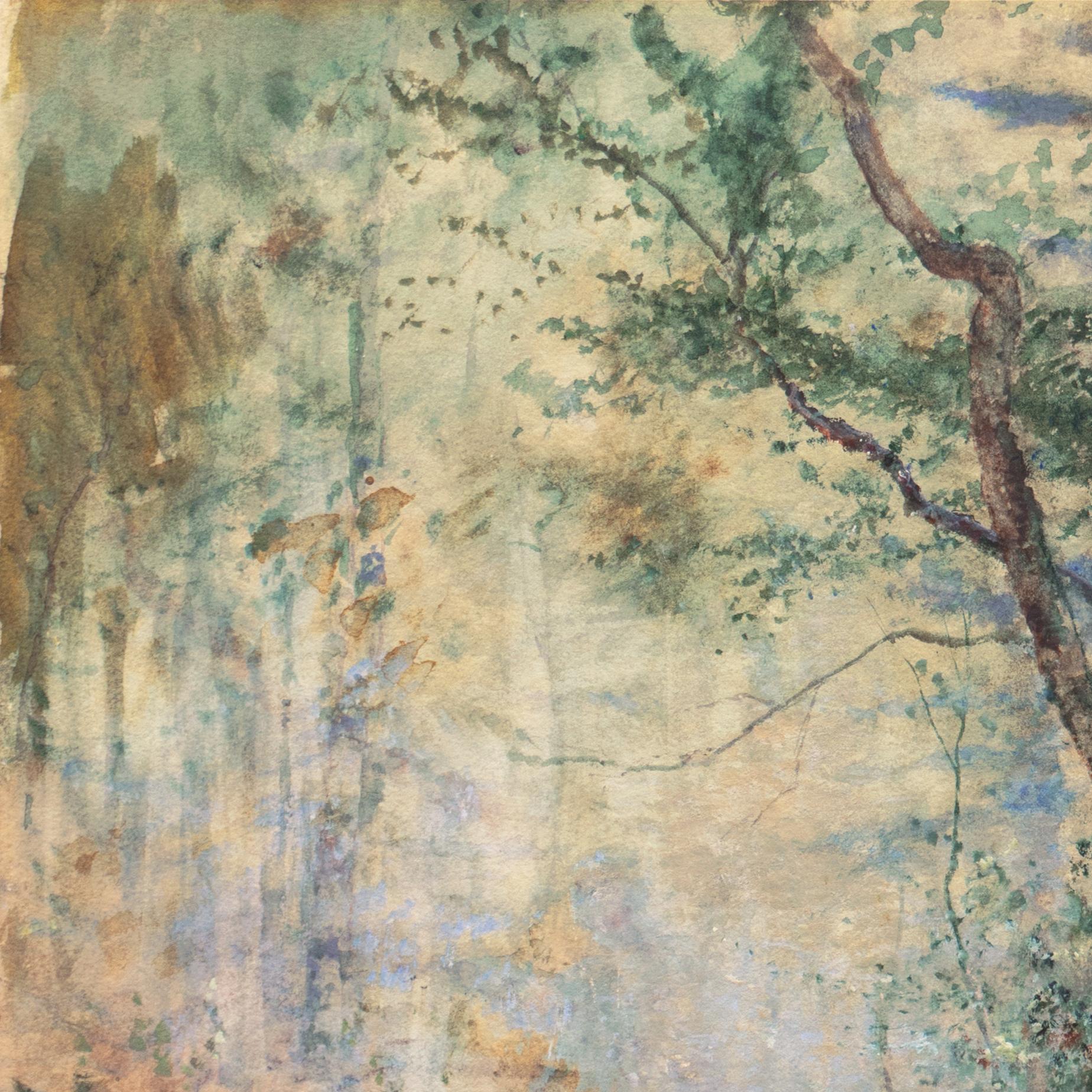 „Woodland Stream“, Paris, New York,  Hudson River School, Luminismus, AIC, PAFA im Angebot 1
