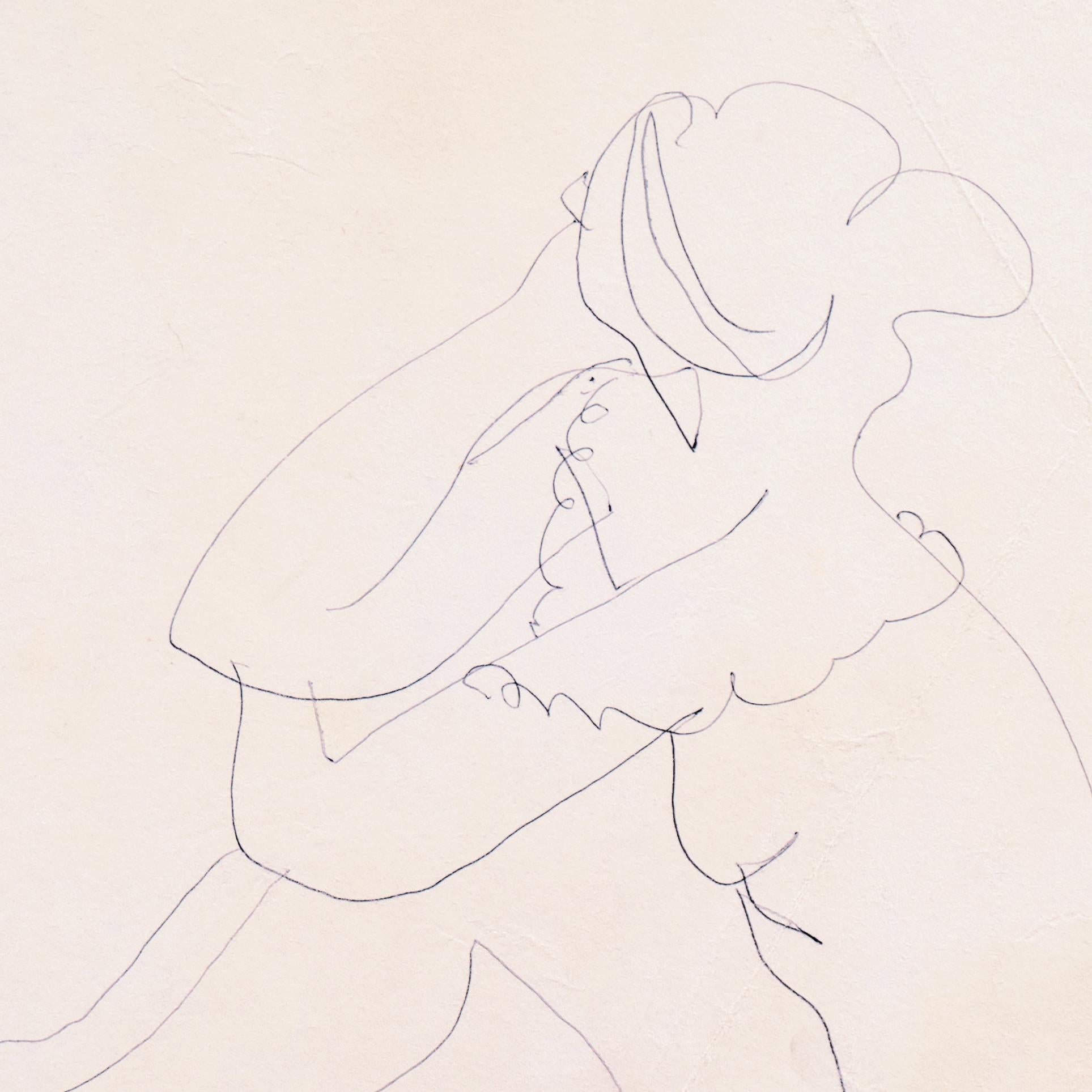 Verso gestempelt mit dem Nachlassstempel von Victor Di Gesu (Amerikaner, 1914-1988), geschaffen um 1950.

Graphitzeichnung einer nackten, sitzenden jungen Frau, die ihr Kinn in die Hand gestützt hat.

Victor di Gesu, Gewinner des Prix Othon Friesz,