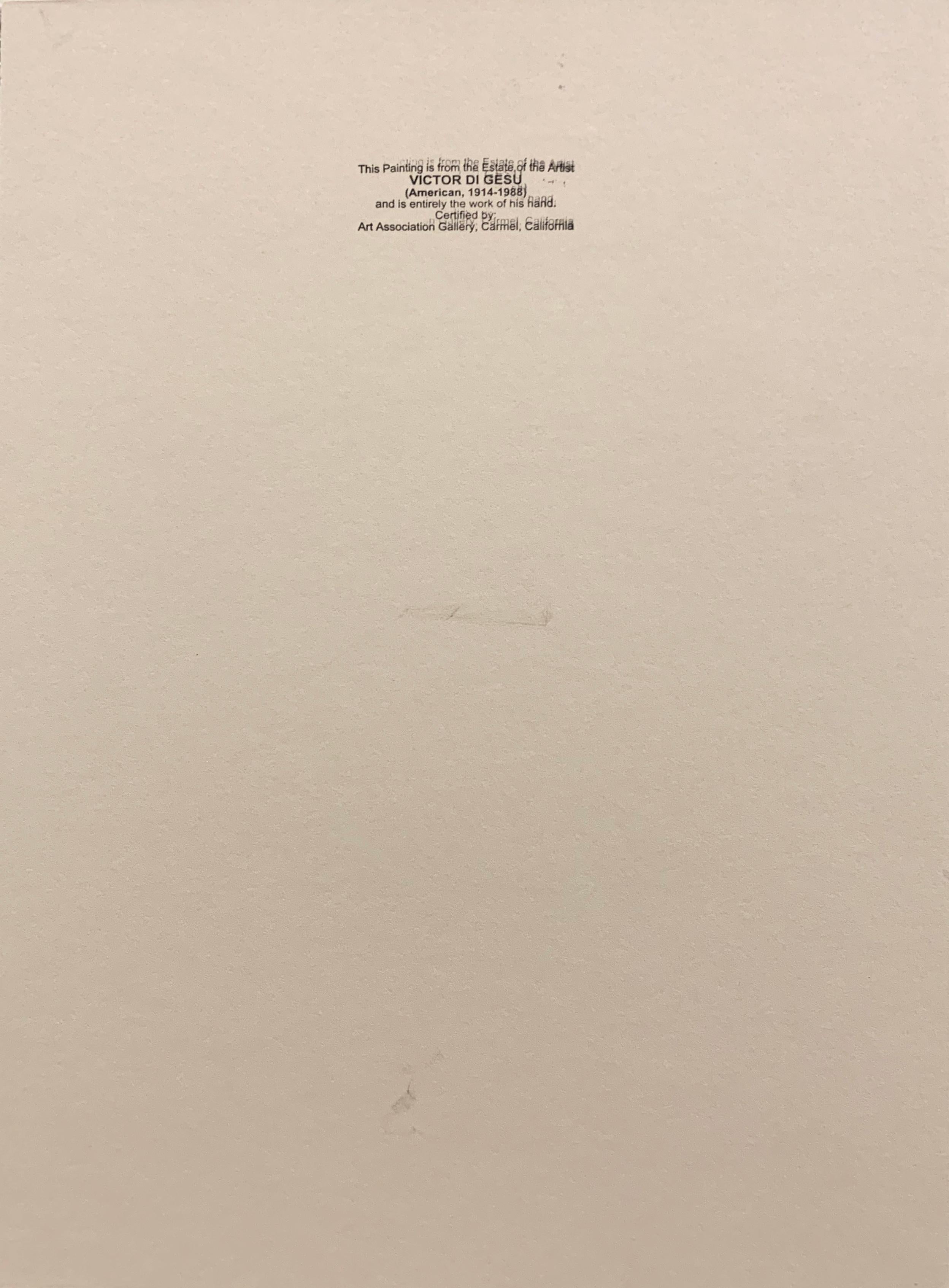 Verso gestempelt mit dem Nachlassstempel von Victor Di Gesu (Amerikaner, 1914-1988), geschaffen um 1950.

Graphitstudie einer jungen Frau, die nackt und in einem Sessel sitzend dargestellt ist.

Victor di Gesu, Gewinner des Prix Othon Friesz,