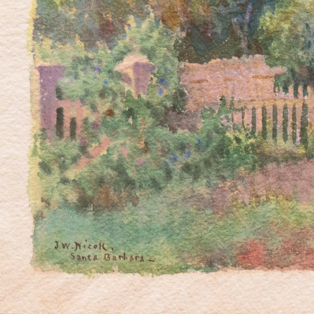 'Paesaggio di Santa Barbara', Parigi, Académie Julian, LACMA, Pasadena, California - Art Impressionismo americano di John W. Nicoll