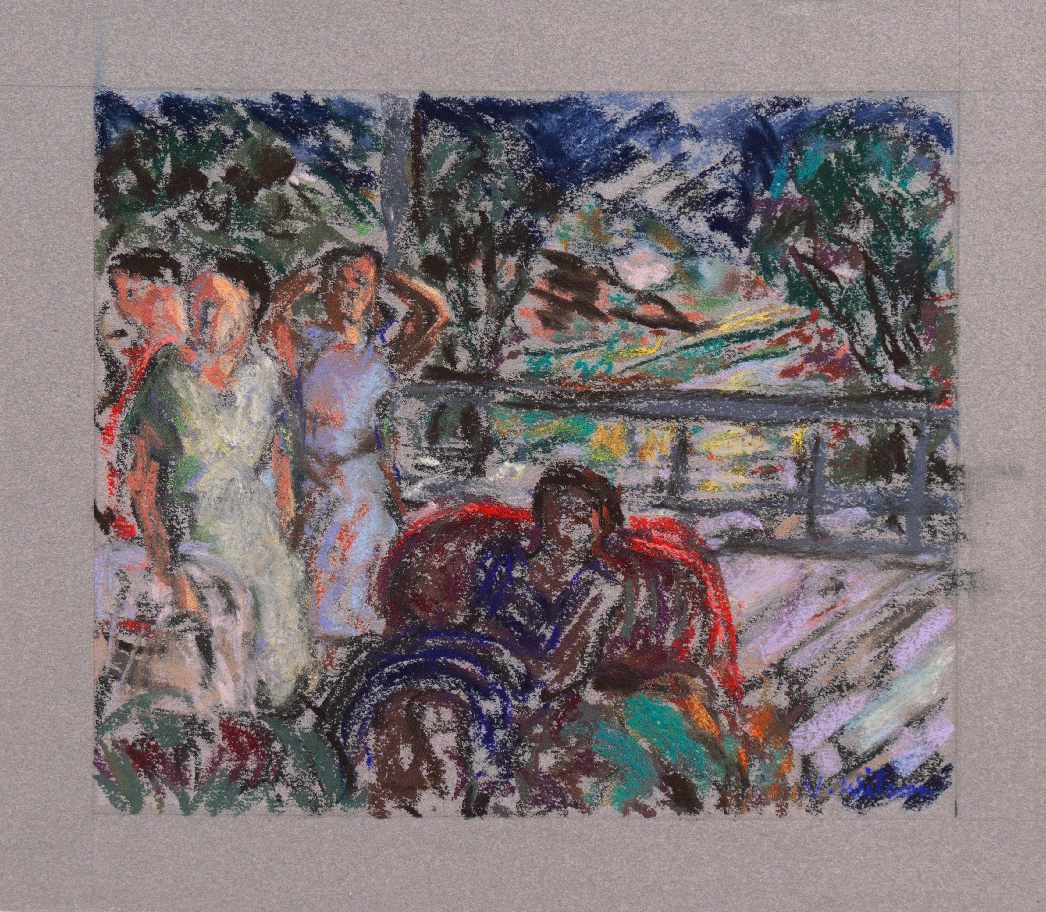 'Lunch on the Patio Deck', Pasadena Art Center, LAAA, Taos, Pittsburgh For Sale 5