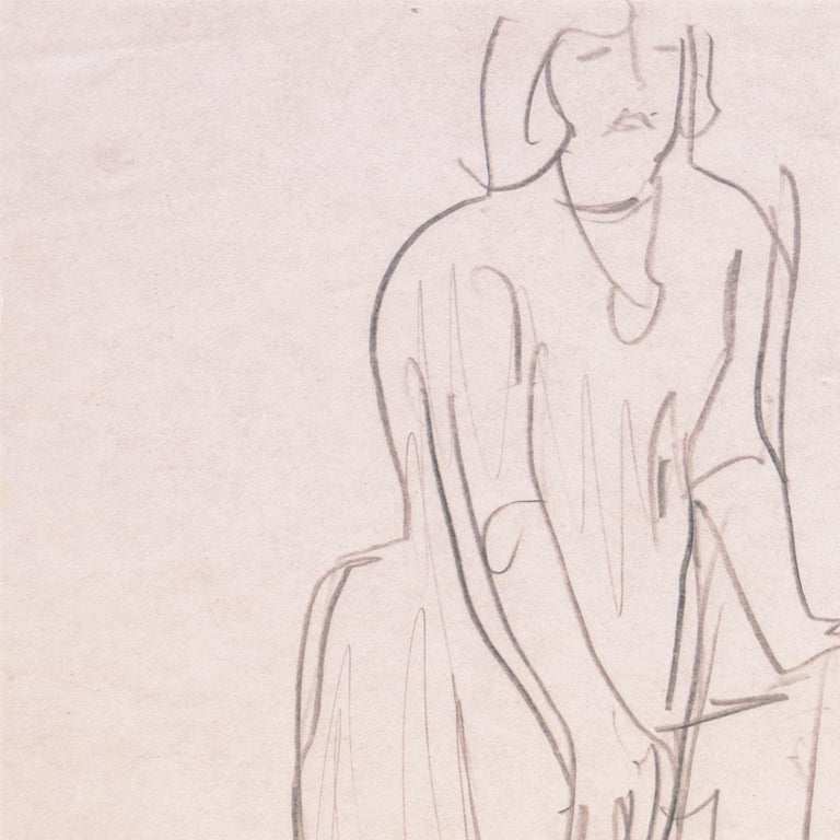 'Woman Kneeling on Chair', Paris, Louvre, Académie Chaumière, LACMA, SFAA For Sale 1