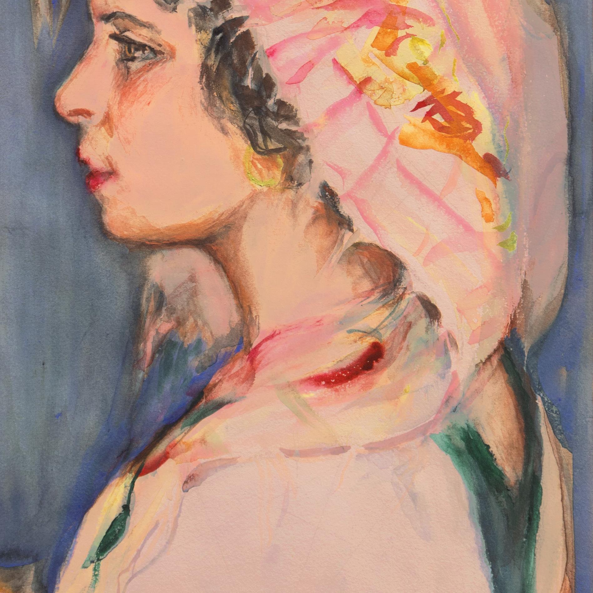 'Woman Wearing a Headscarf', Laguna Beach, California, Art Institute of Chicago For Sale 4