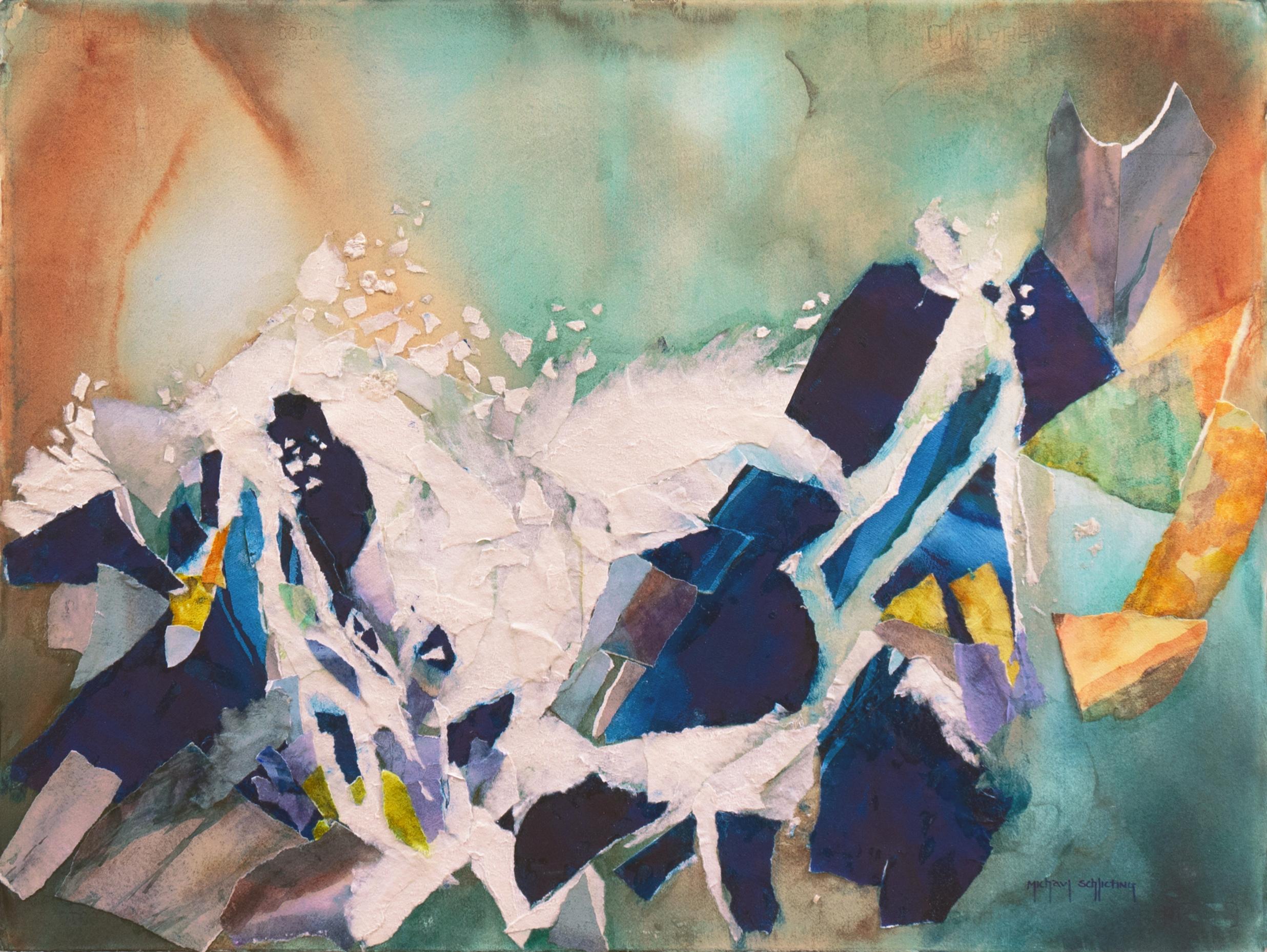 Michael Schlicting Landscape Art - 'Breaking Waves', National Watercolor Society, American Watercolor Society