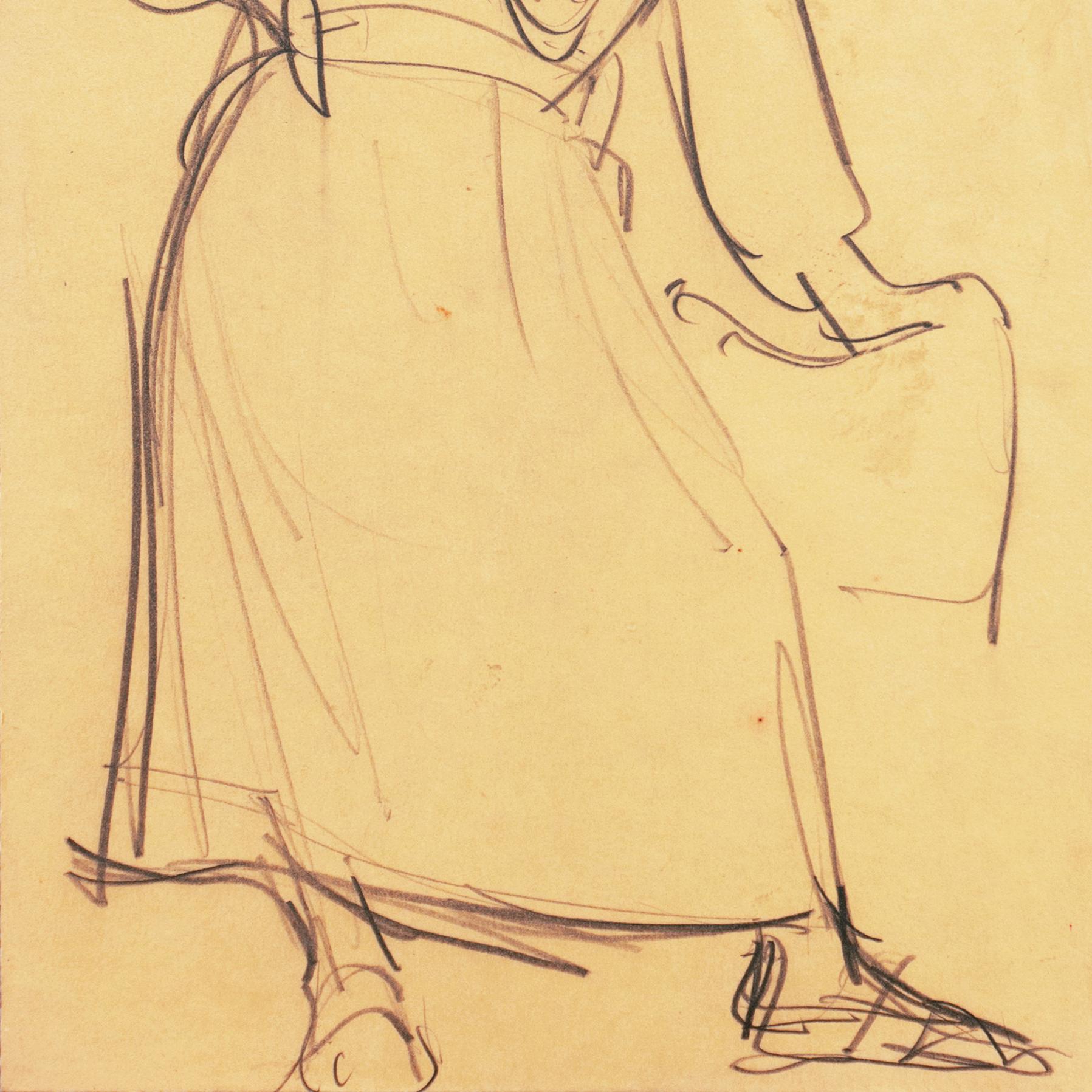 'Woman Standing', Paris, Louvre, Académie Chaumière et Etrangères, LACMA, SFAA For Sale 1