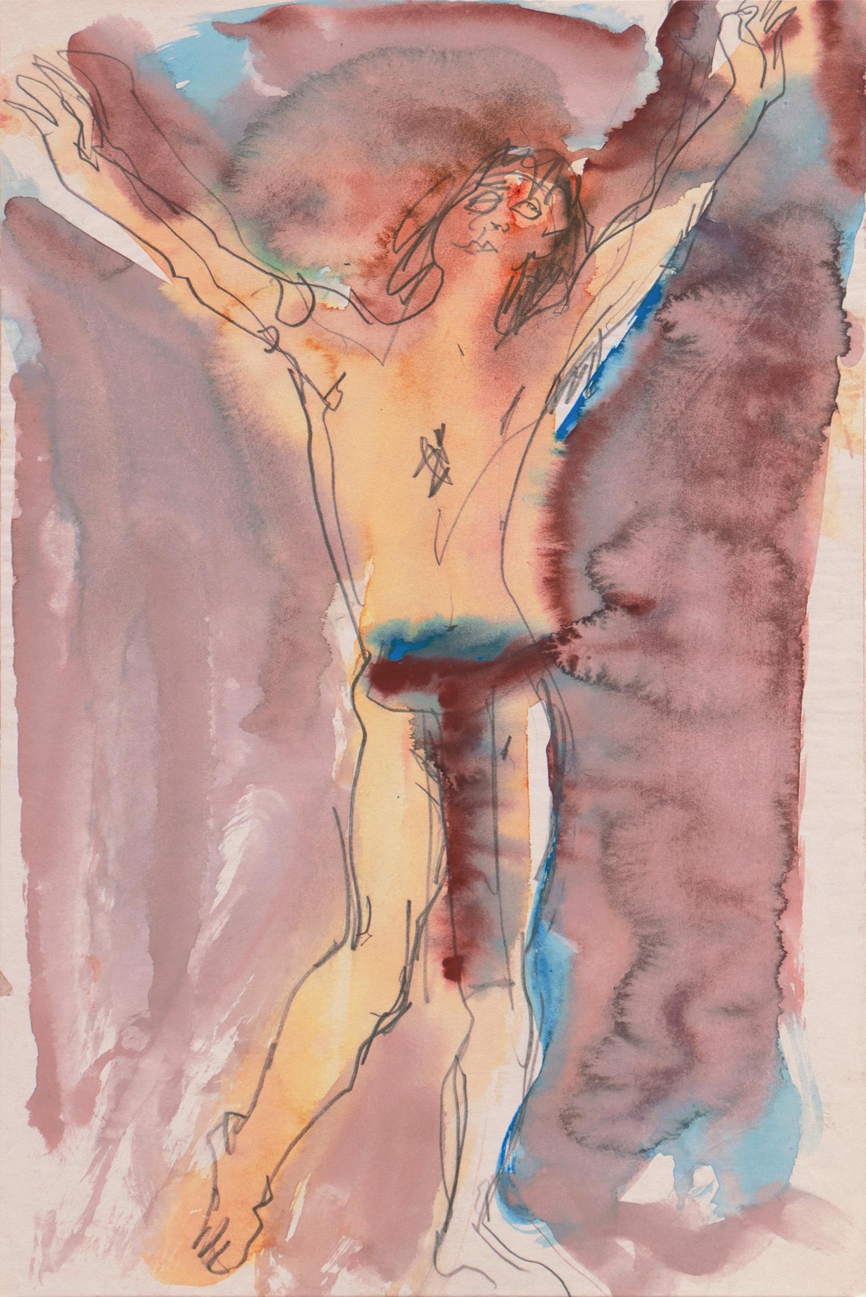 Victor Di Gesu Nude - 'Man Stretching', Paris, Louvre, Académie Chaumière et Etrangères, LACMA, SFAA
