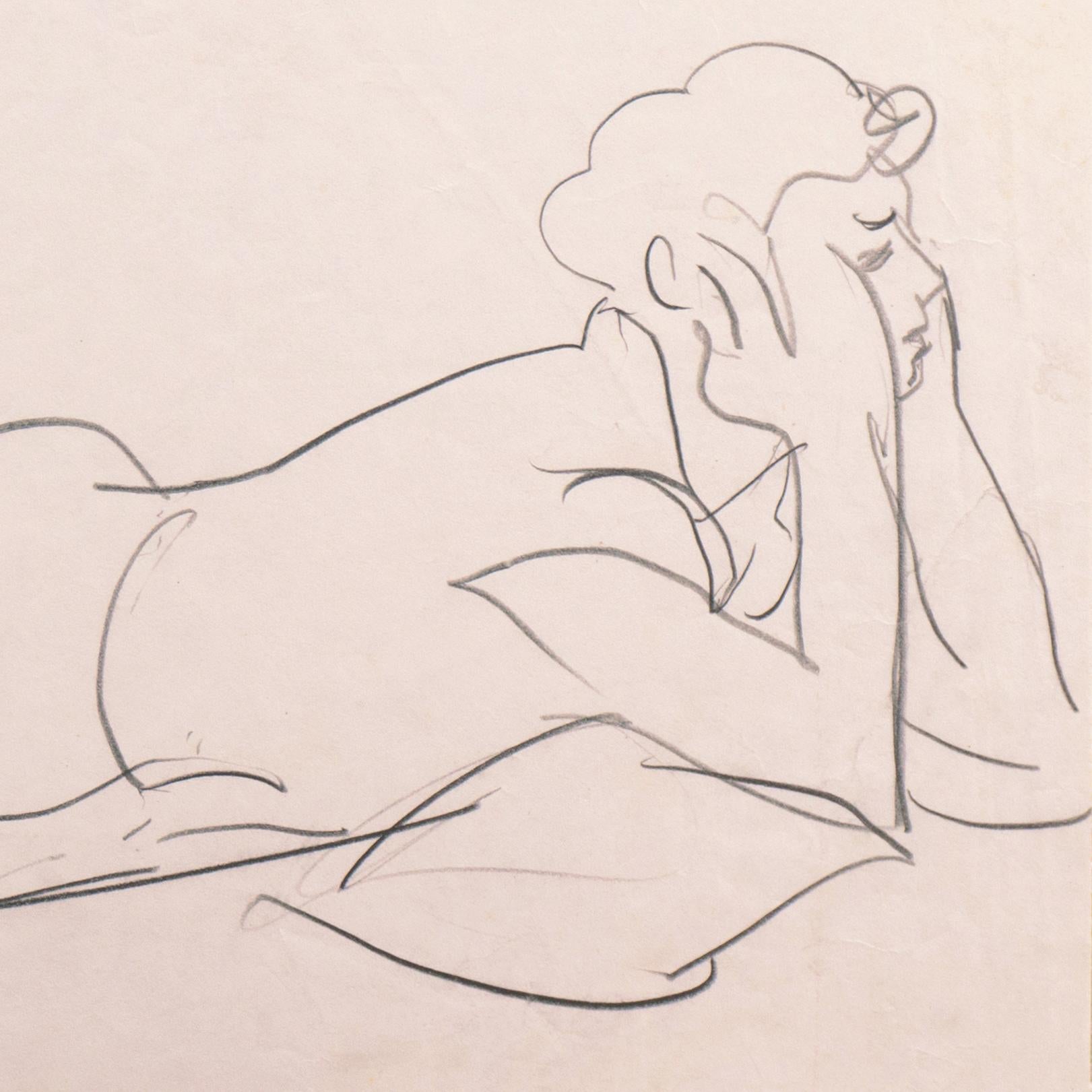 'Woman Reclining', Paris, Louvre, Académie Chaumière et Etrangères, LACMA, SFAA - Post-Impressionist Art by Victor Di Gesu