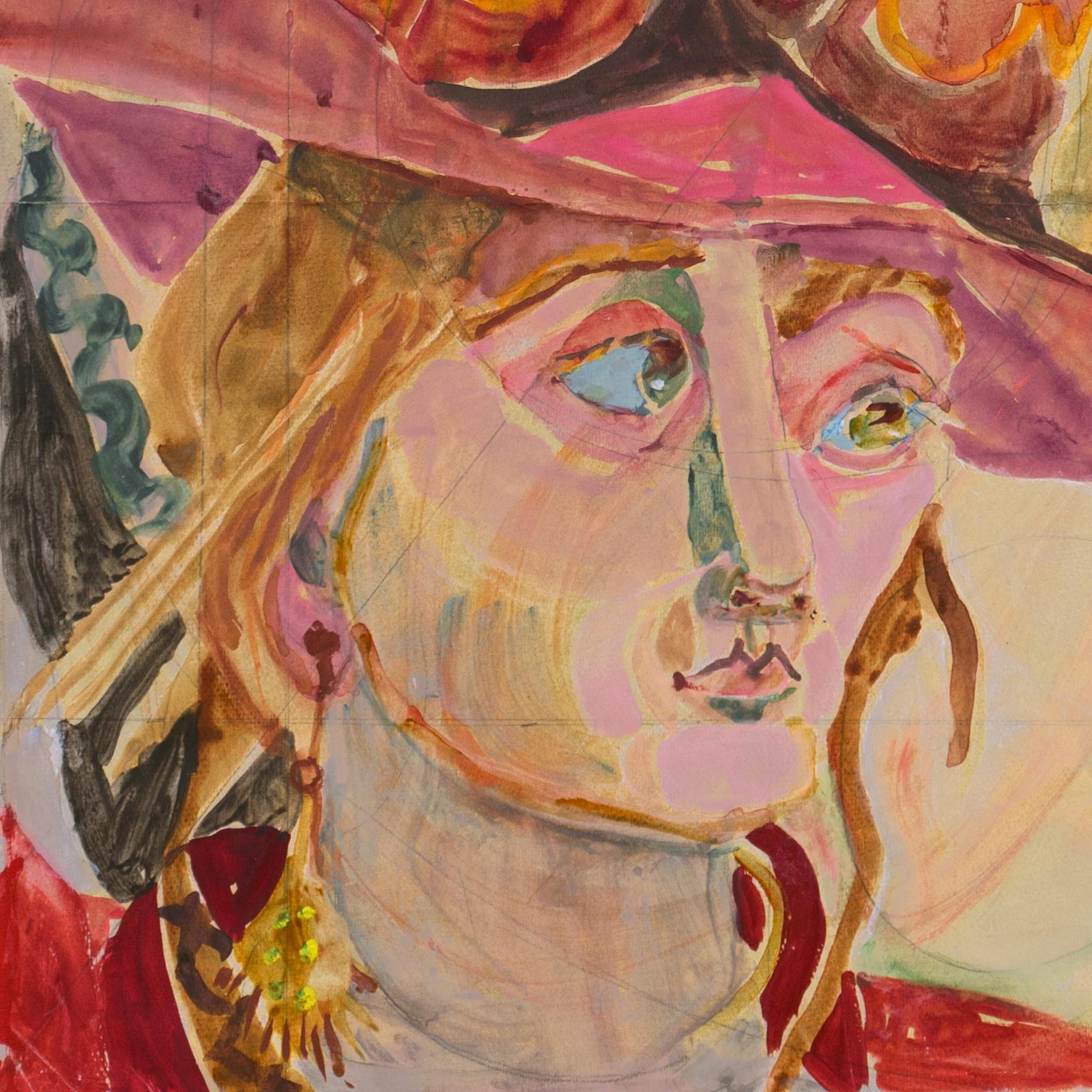 'Oleta's Hat', Carmel Art Association Exhibit, California Woman Artist, SFMA For Sale 1