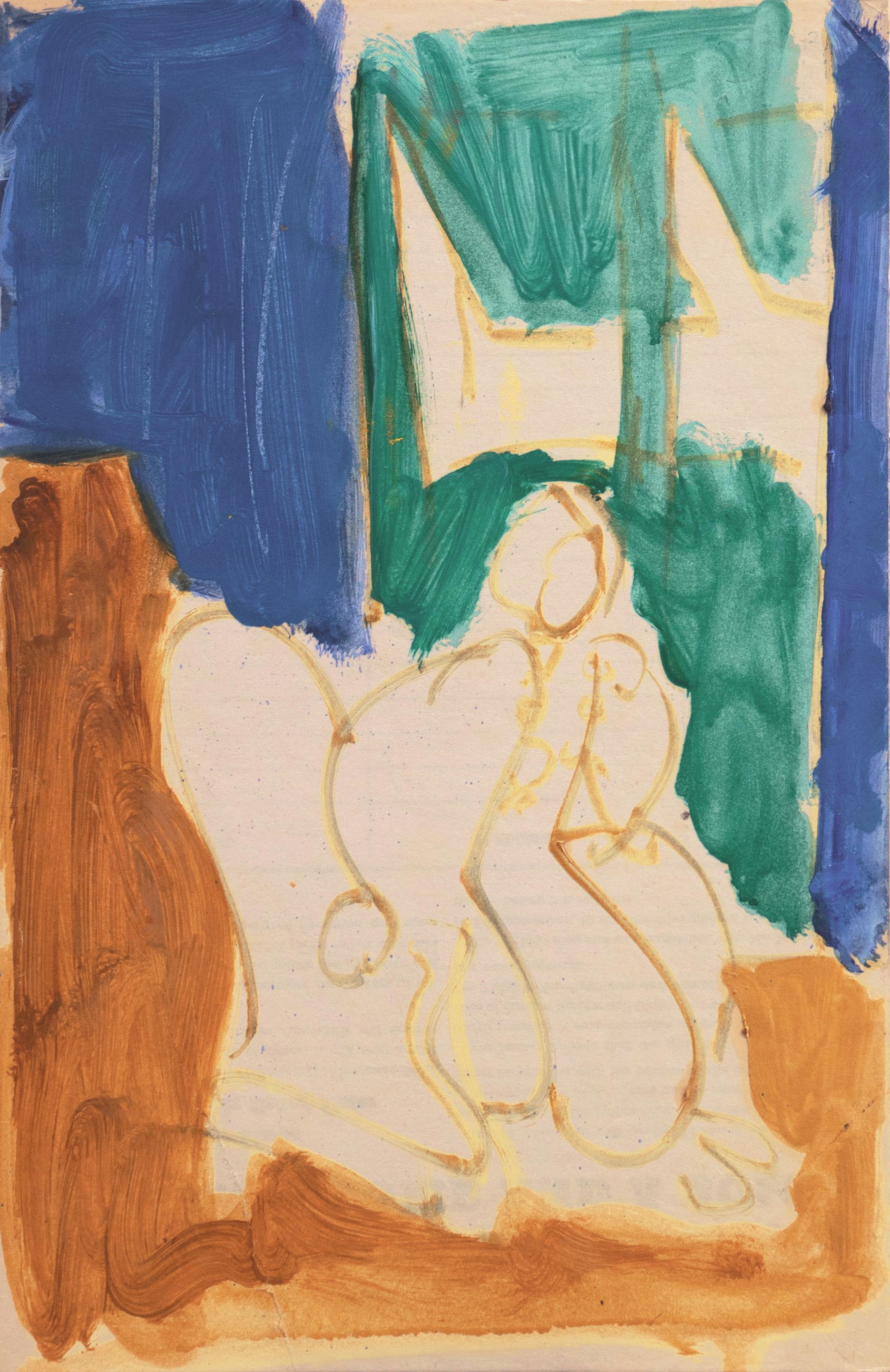 Victor Di Gesu Interior Painting - 'Woman Seated', Paris, Louvre, Académies Chaumière, LACMA, SFAA