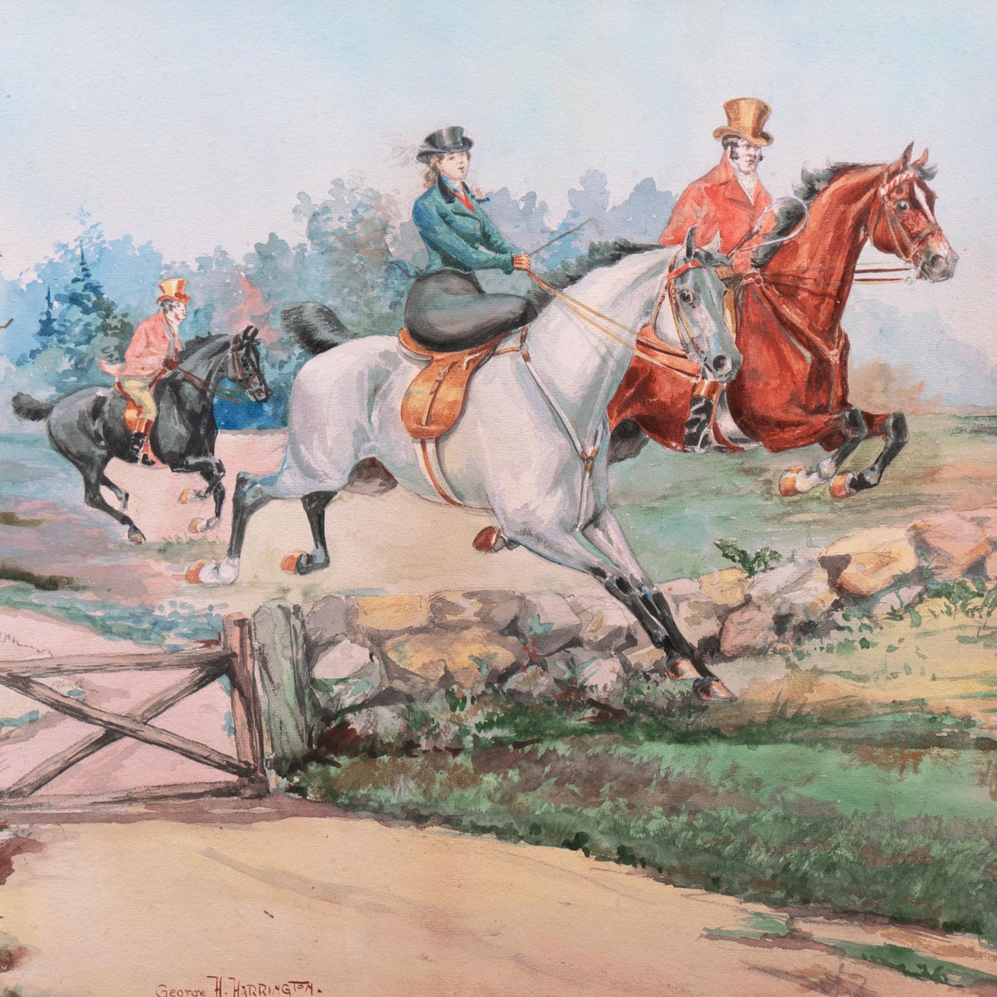 'Steeplechase', Boston, Massachusetts, National Academy of Design, aigle, cheval en vente 3