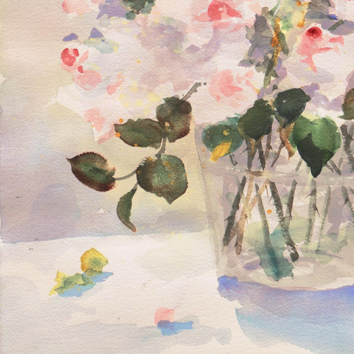 „Stillleben mit Rosen“, postimpressionistische kalifornische Künstlerin, SWA (Impressionismus), Art, von Gladys Louise Bowman Fies