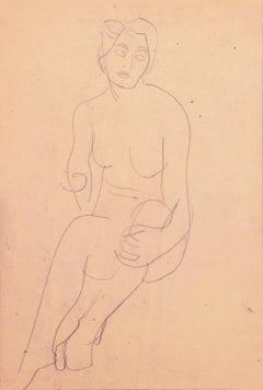 'Seated Nude', Paris, Louvre, Académies Chaumière et Etrangères, LACMA, SFAA