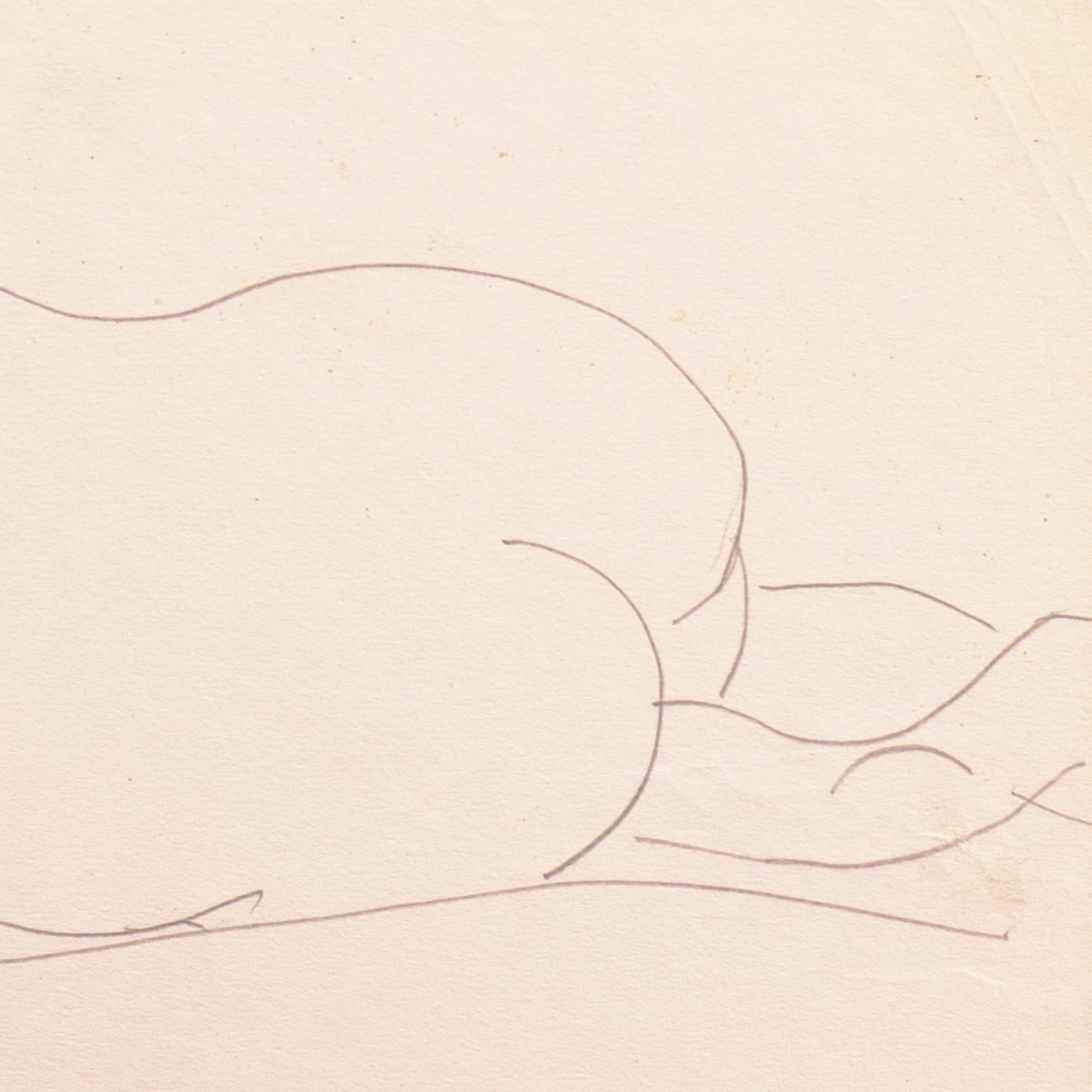 'Reclining Nude', Paris, Louvre, Académie Chaumière et Etrangères, LACMA, SFAA - Post-Impressionist Art by Victor Di Gesu