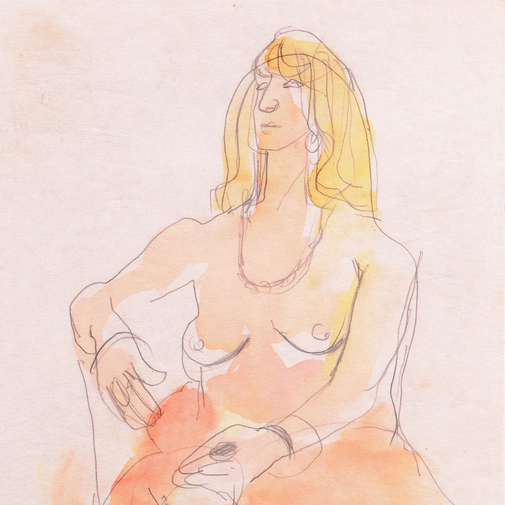 'Seated Nude', Musee d'Art Moderne, Paris, SFAA, LACMA, California Woman Artist For Sale 5