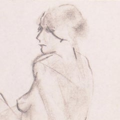 'Seated Nude', California Modernist Figural Drawing