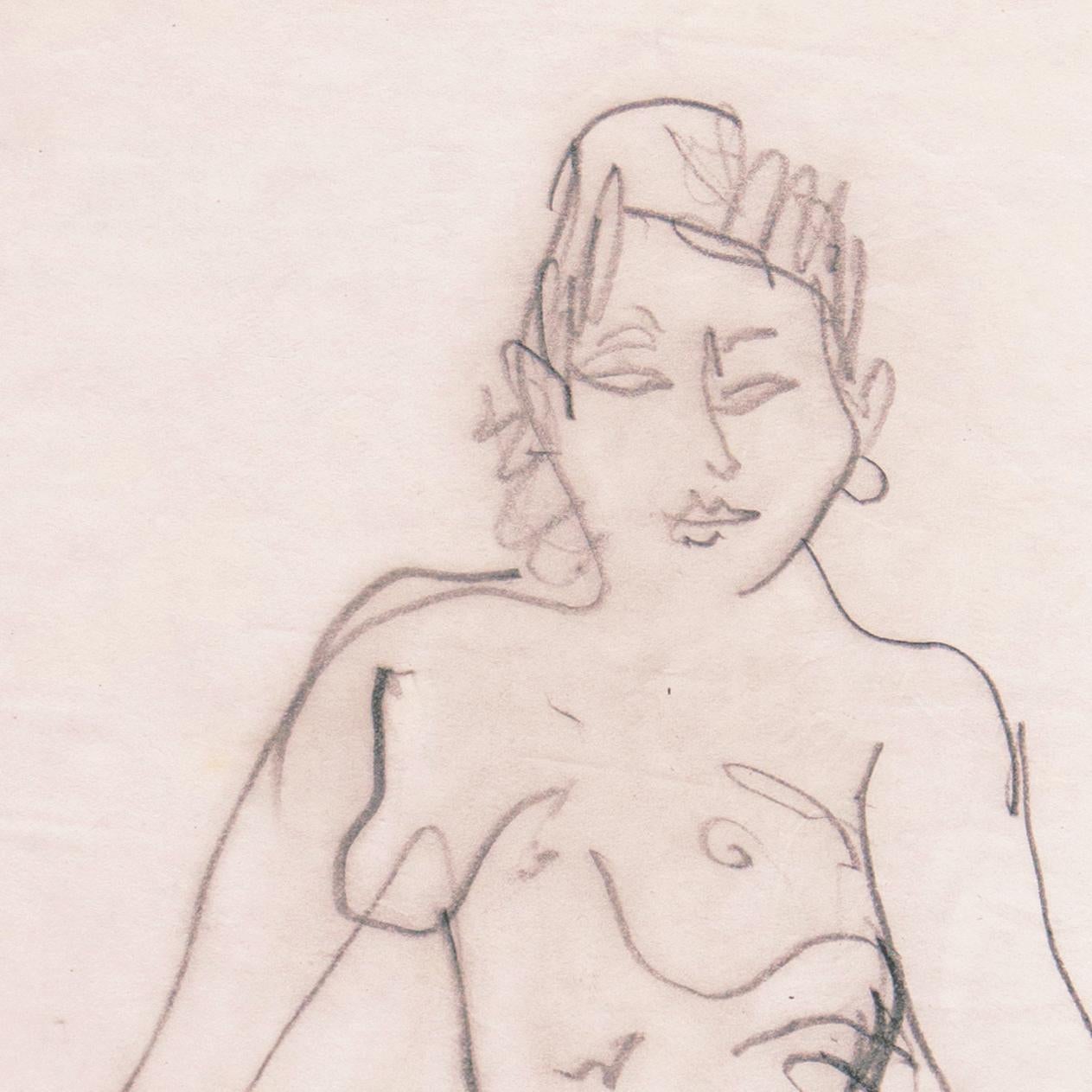 'Seated Nude', Paris, Louvre, Salon d'Automne, Académie Chaumière, SFAA, LACMA - Post-Impressionist Art by Victor Di Gesu