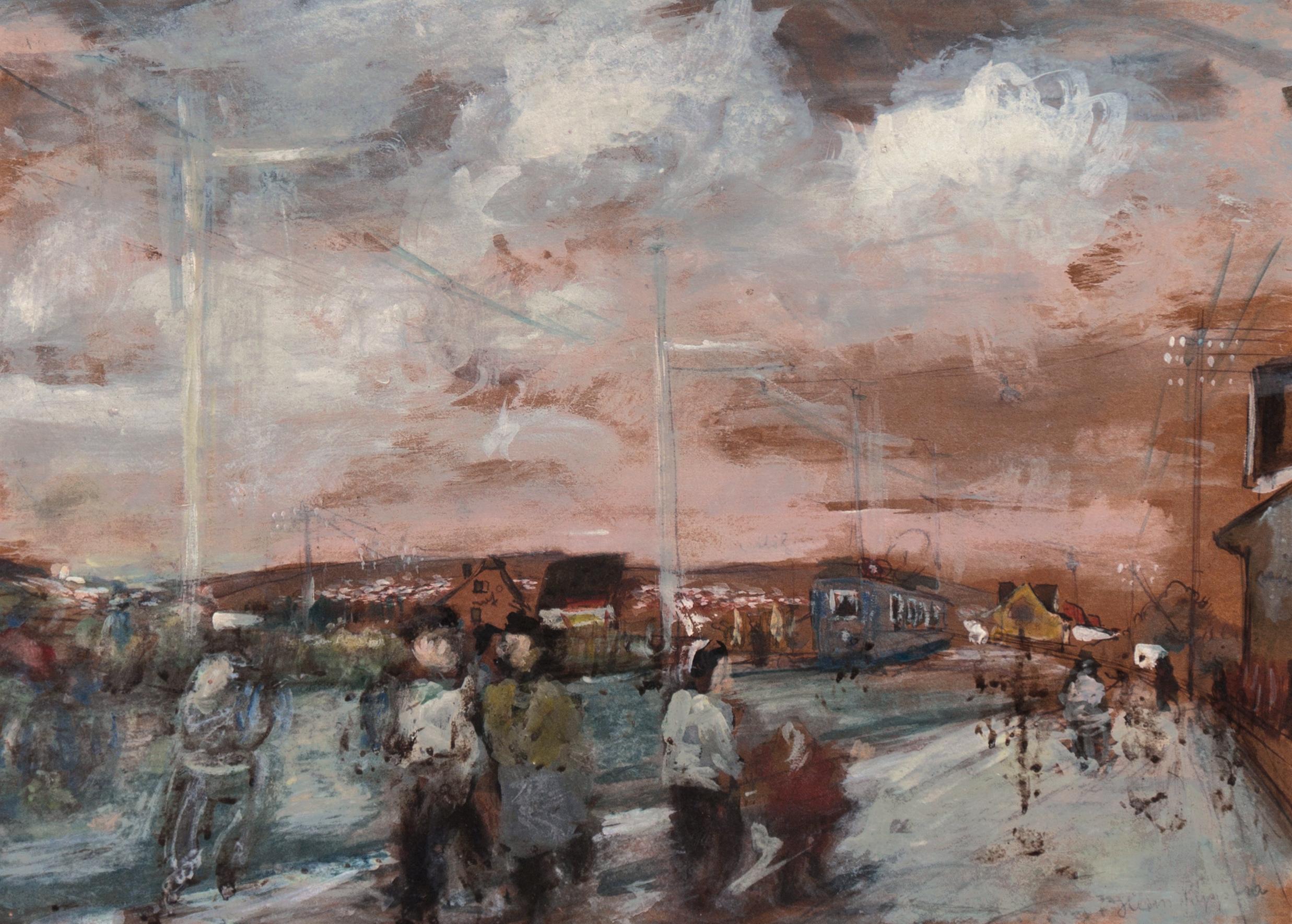 Landscape Art de Freida Wihelmine Doppler  - Estación de tren de Ginebra", artista expresionista suiza, Secesión de Viena