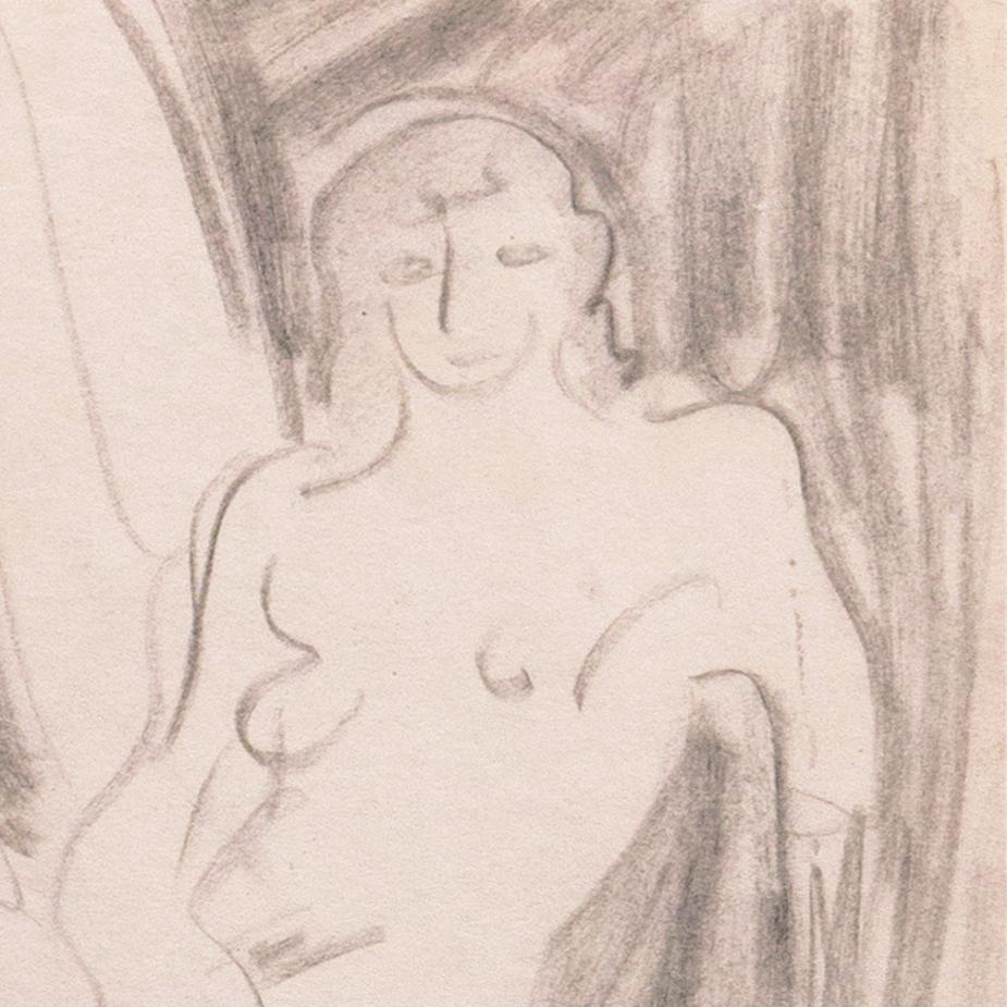 'Seated Nude', Paris, Louvre, Salon d'Automne, Académie Chaumière, SFAA, LACMA - Post-Impressionist Art by Victor Di Gesu