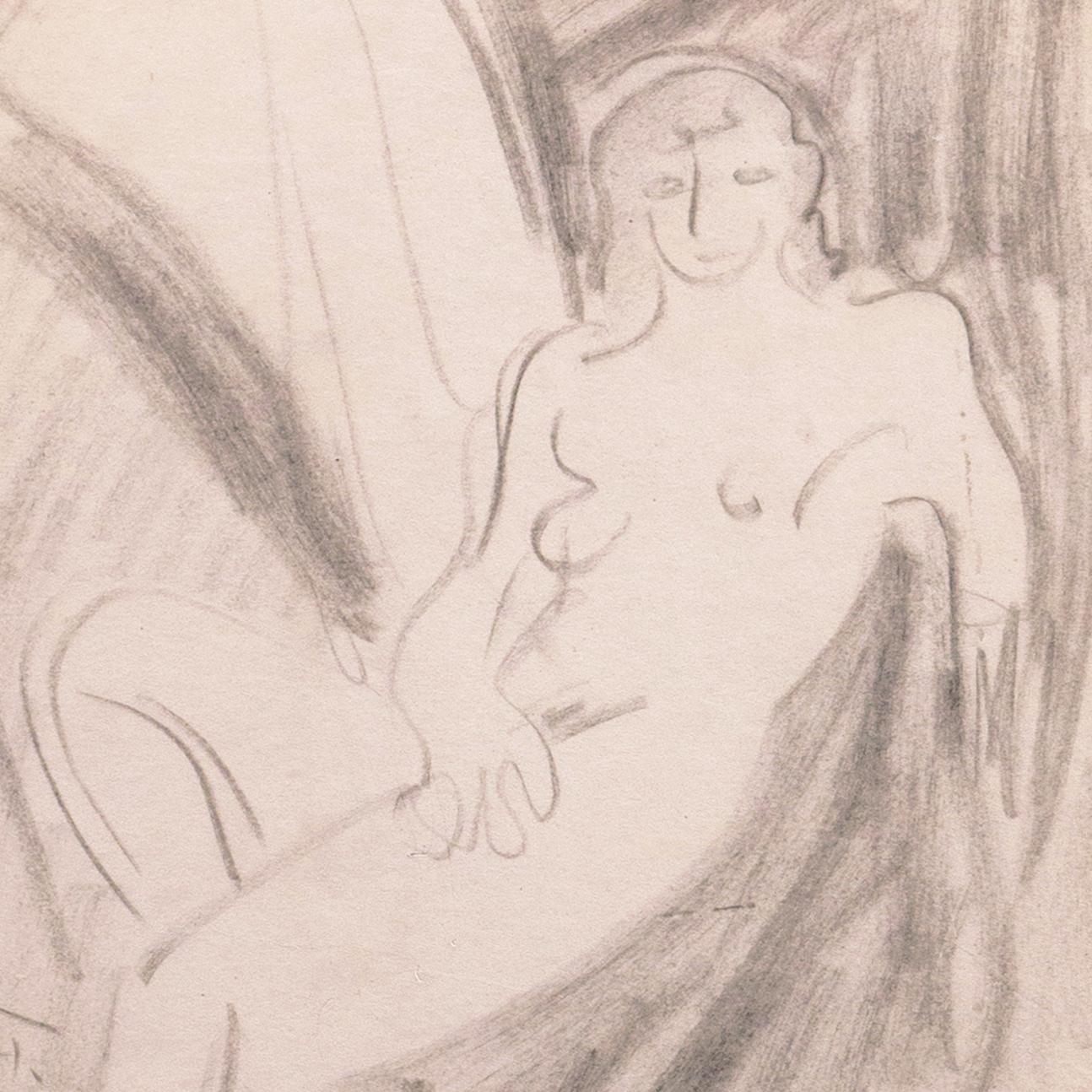 'Seated Nude', Paris, Louvre, Salon d'Automne, Académie Chaumière, SFAA, LACMA For Sale 3