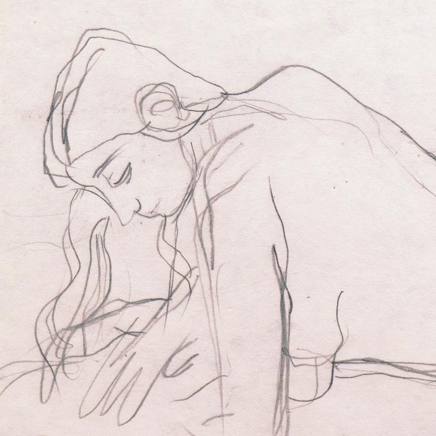 'Reclining Nude', Paris, Louvre, Salon d'Automne, Académie Chaumière, SFAA LACMA - Post-Impressionist Art by Victor Di Gesu
