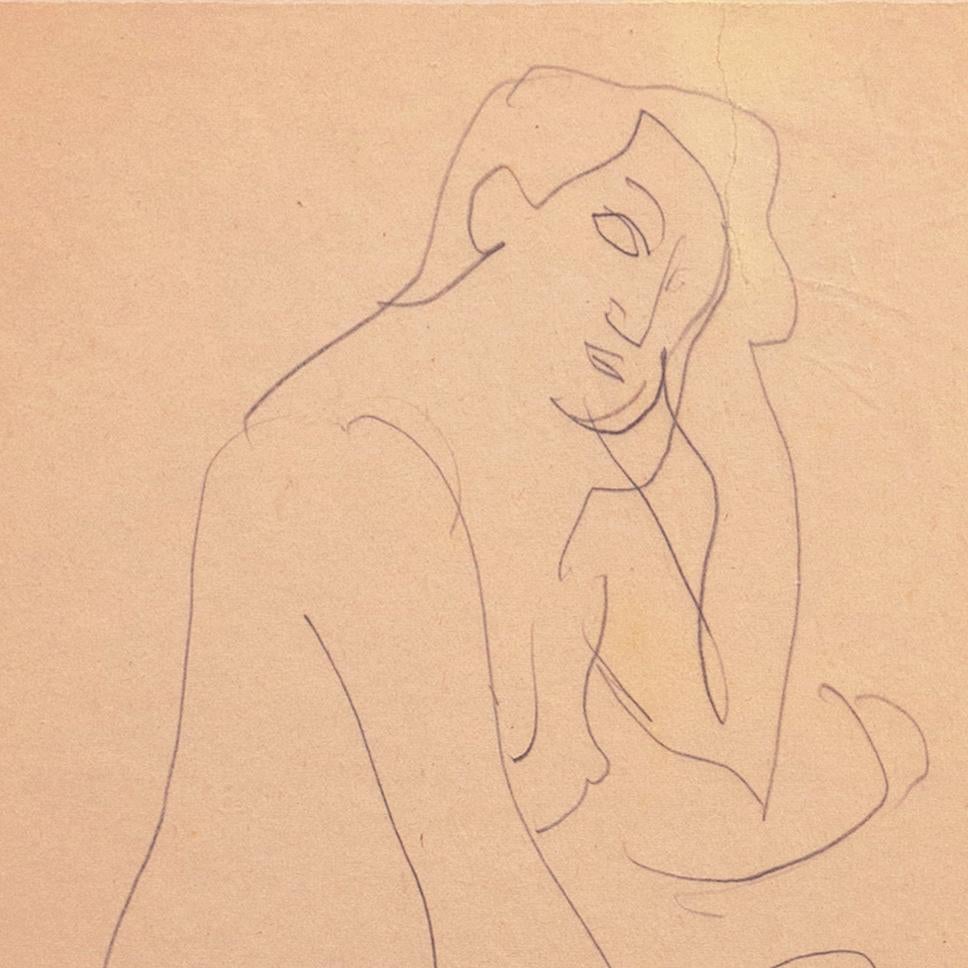 'Seated Nude', Paris, Louvre, Salon d'Automne, Academie Chaumière, LACMA, SFAA - Post-Impressionist Art by Victor Di Gesu