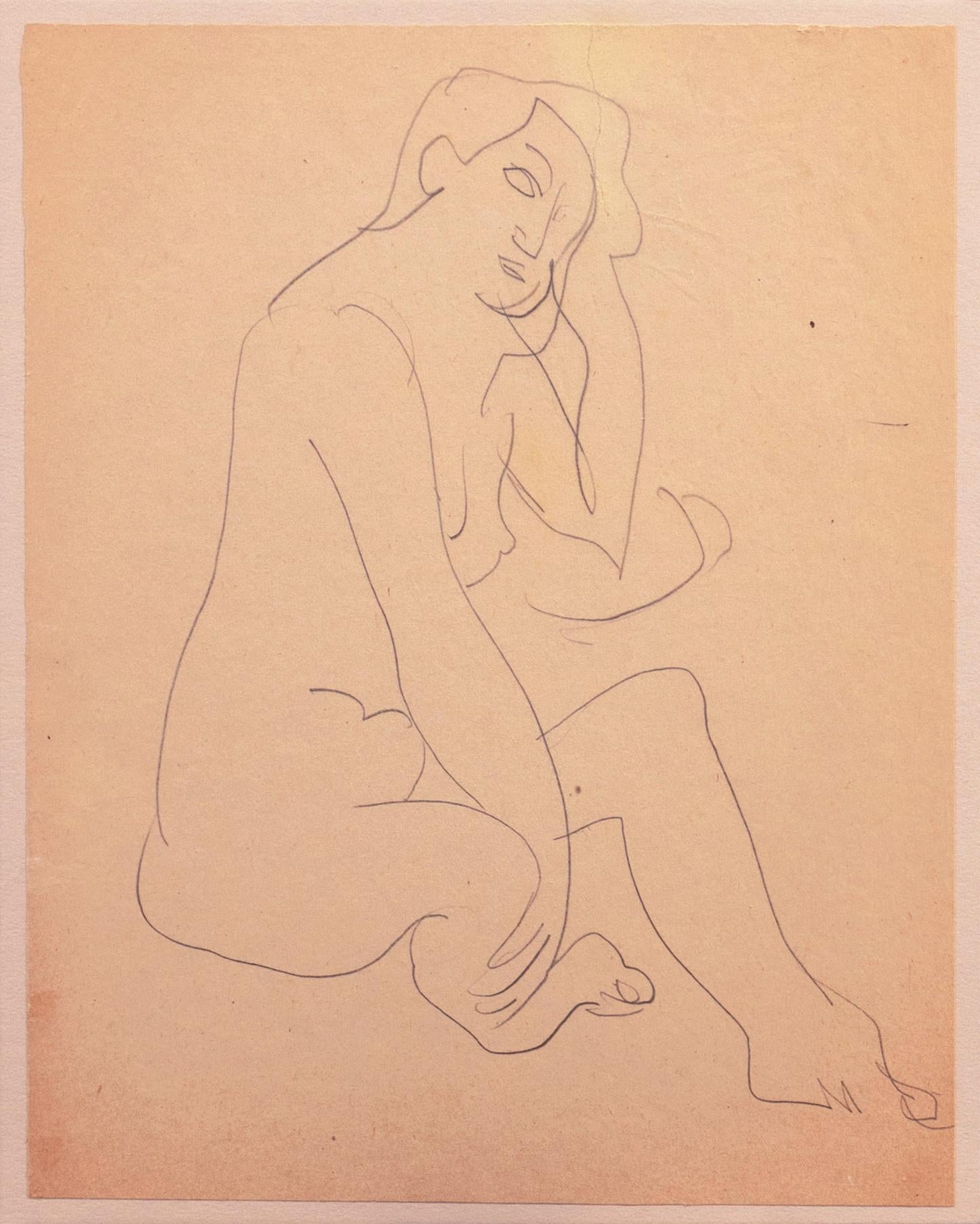 'Seated Nude', Paris, Louvre, Salon d'Automne, Academie Chaumière, LACMA, SFAA For Sale 3